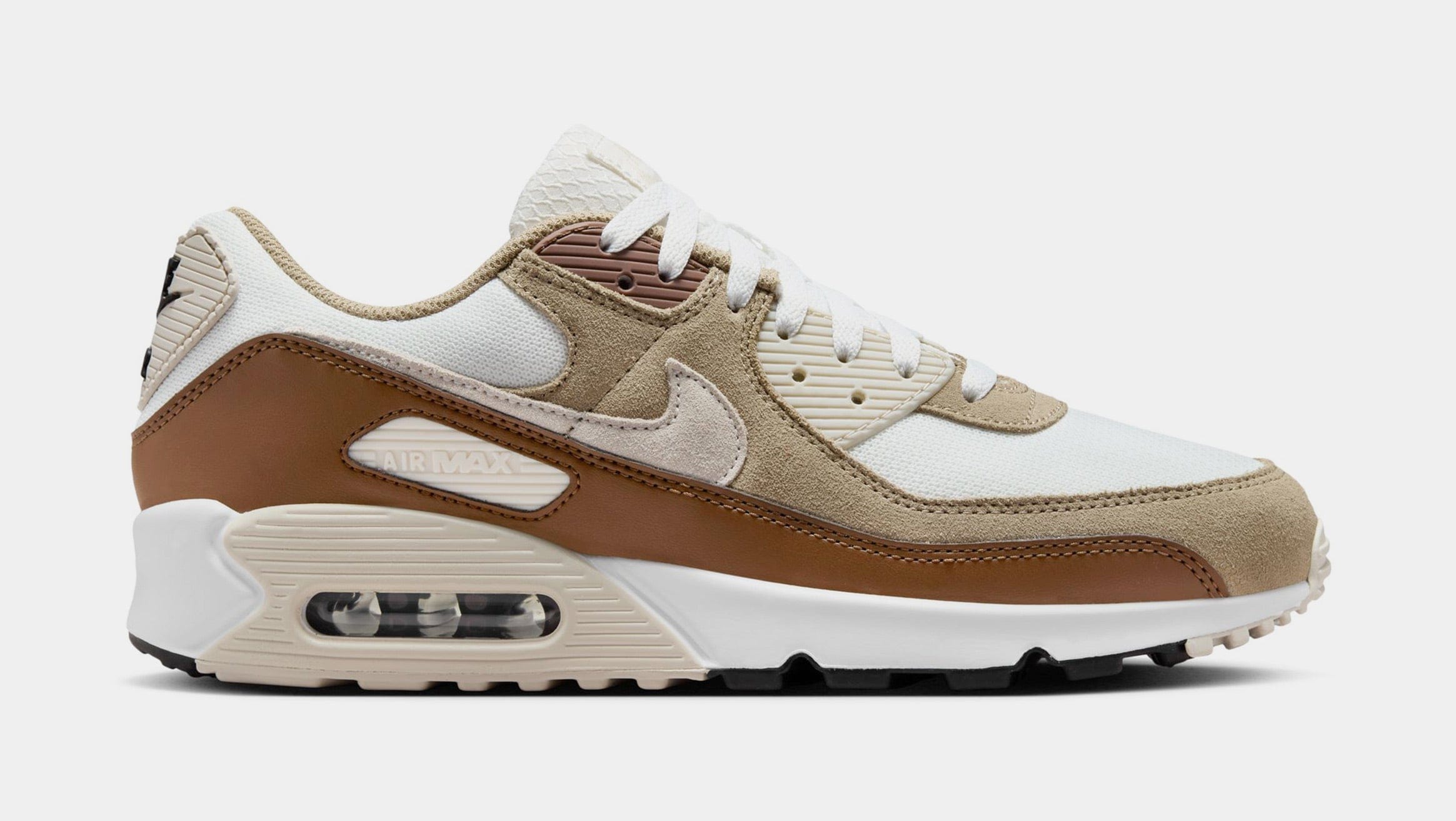 Nike Air Max 90 Mens Lifestyle Shoes (Summit White/Khaki/Black)