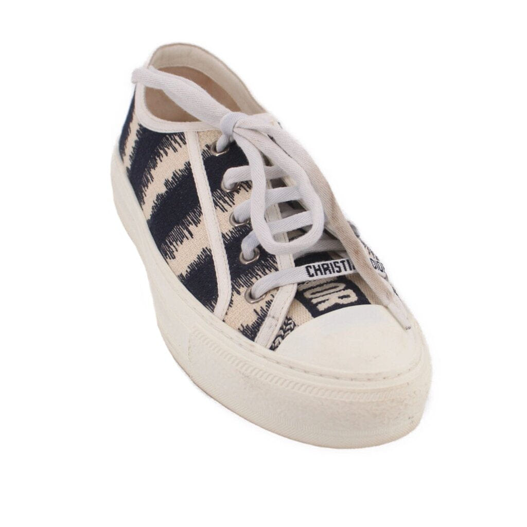 Dior WOMEN'S WALK'N'DIOR D - STRIPE SNEAKERS BLACK 37.5 EU | 7.5 US