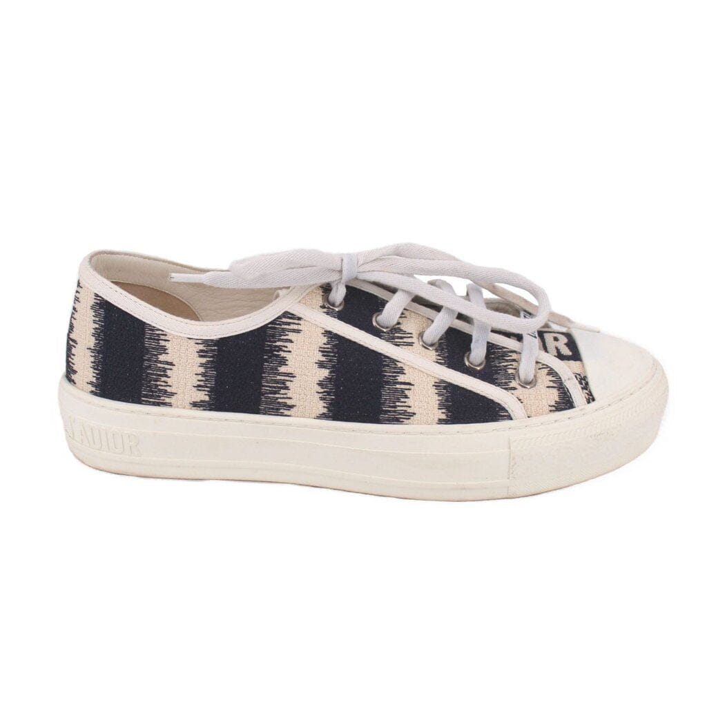 Dior WOMEN'S WALK'N'DIOR D - STRIPE SNEAKERS BLACK 37.5 EU | 7.5 US