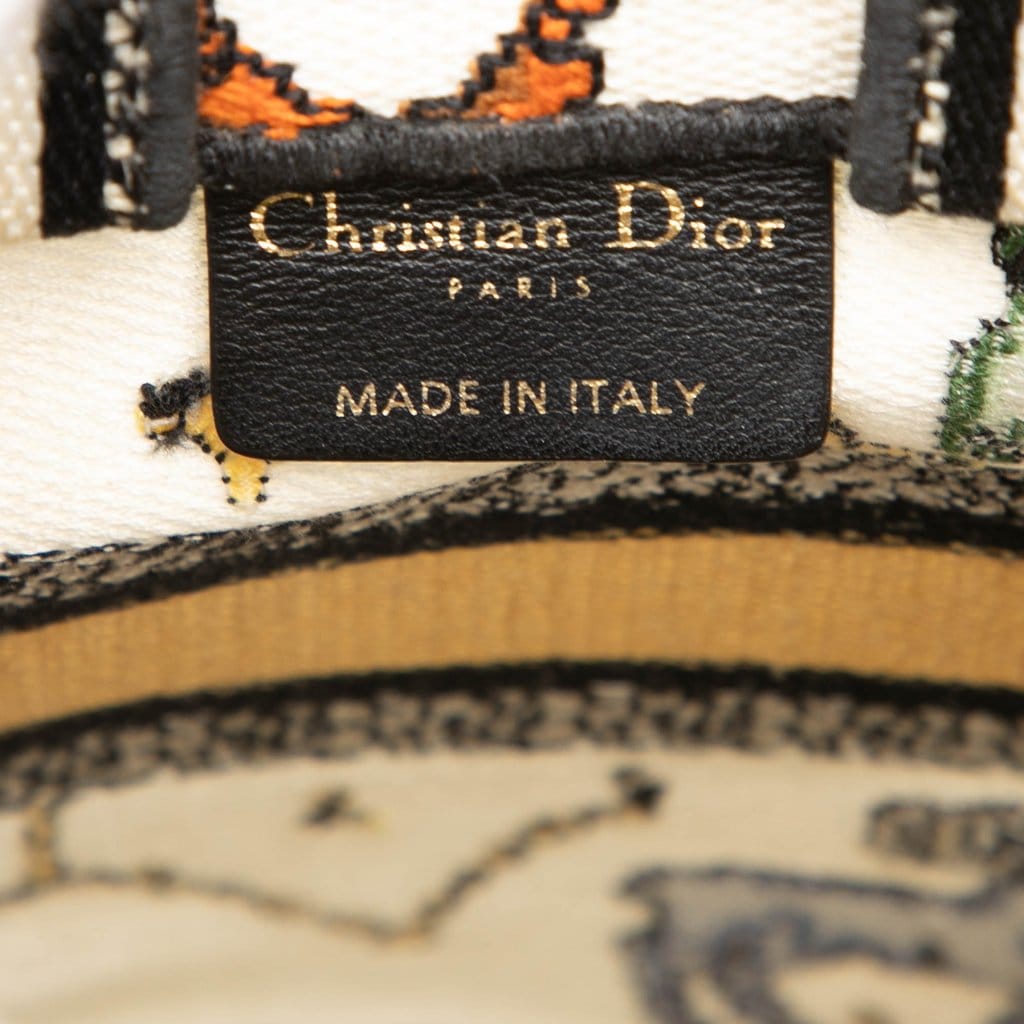 Dior Mini Embroidered Canvas Pixel Zodiac Vertical Book Tote