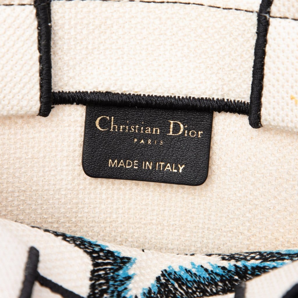 Dior Embroidered Canvas Lucky Star Vertical Book Tote