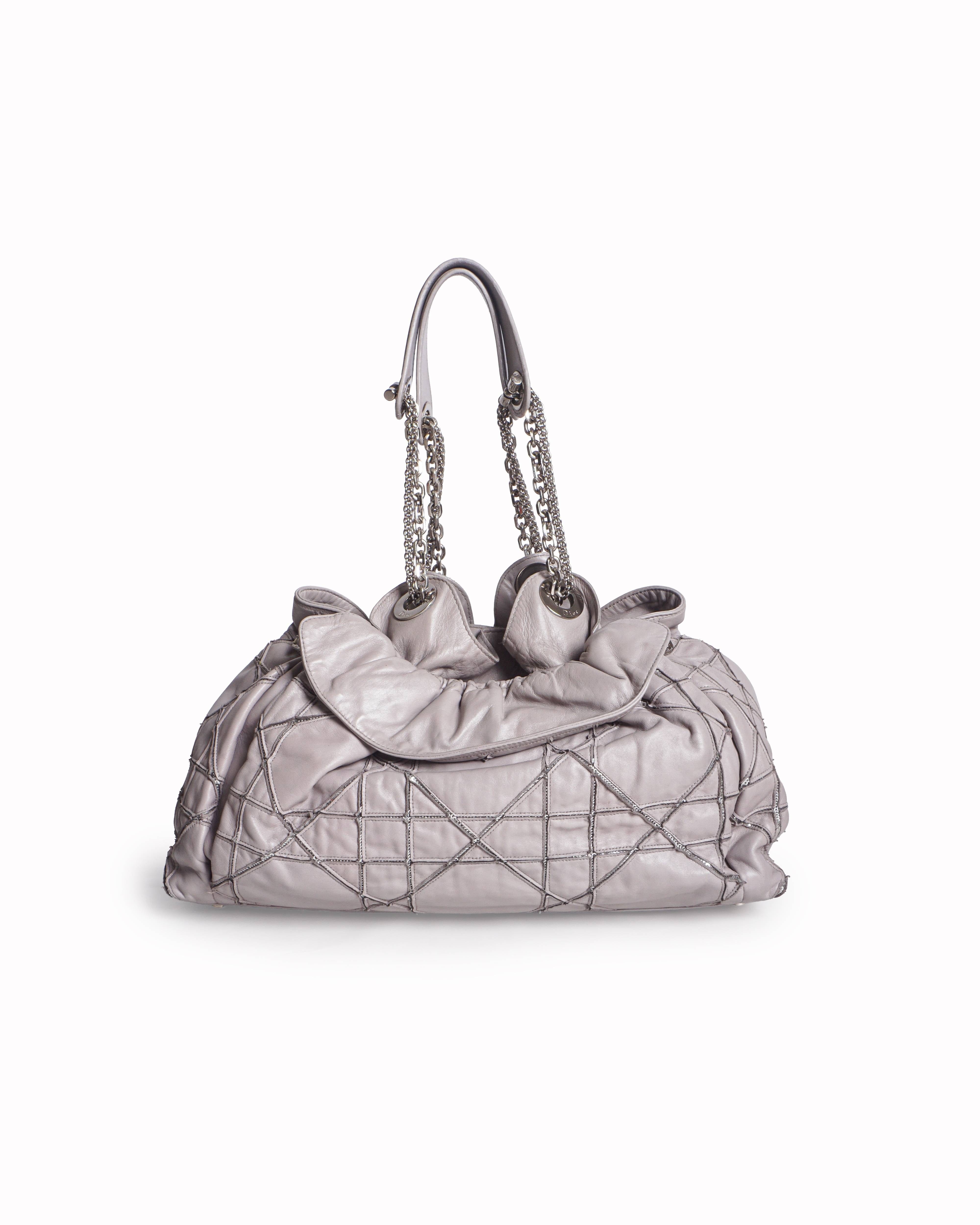Dior Christian Dior Beige Lambskin Le Trente Cannage Tote Bag