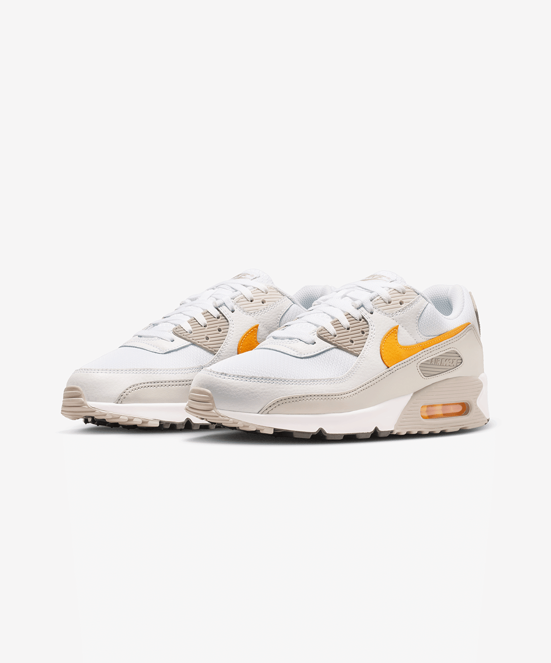 Nike | AIR MAX 90 { WHITE/LASER ORANGE - COLLEGE GREY