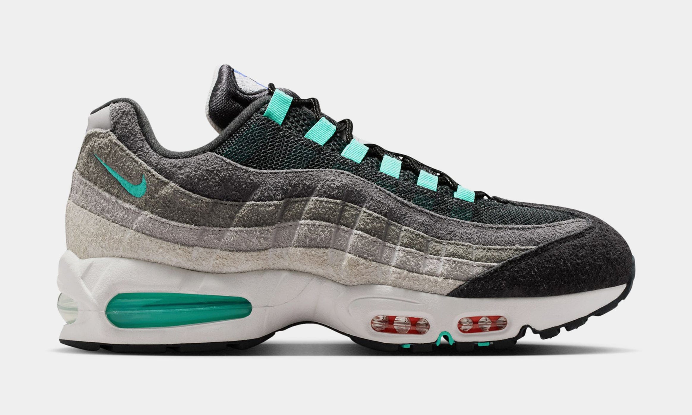 Nike Air Max 95 Big Bubble Multi - Color Mens Lifestyle Shoes (Hyper Turquoise/Volt/Solar Red) Free Shipping