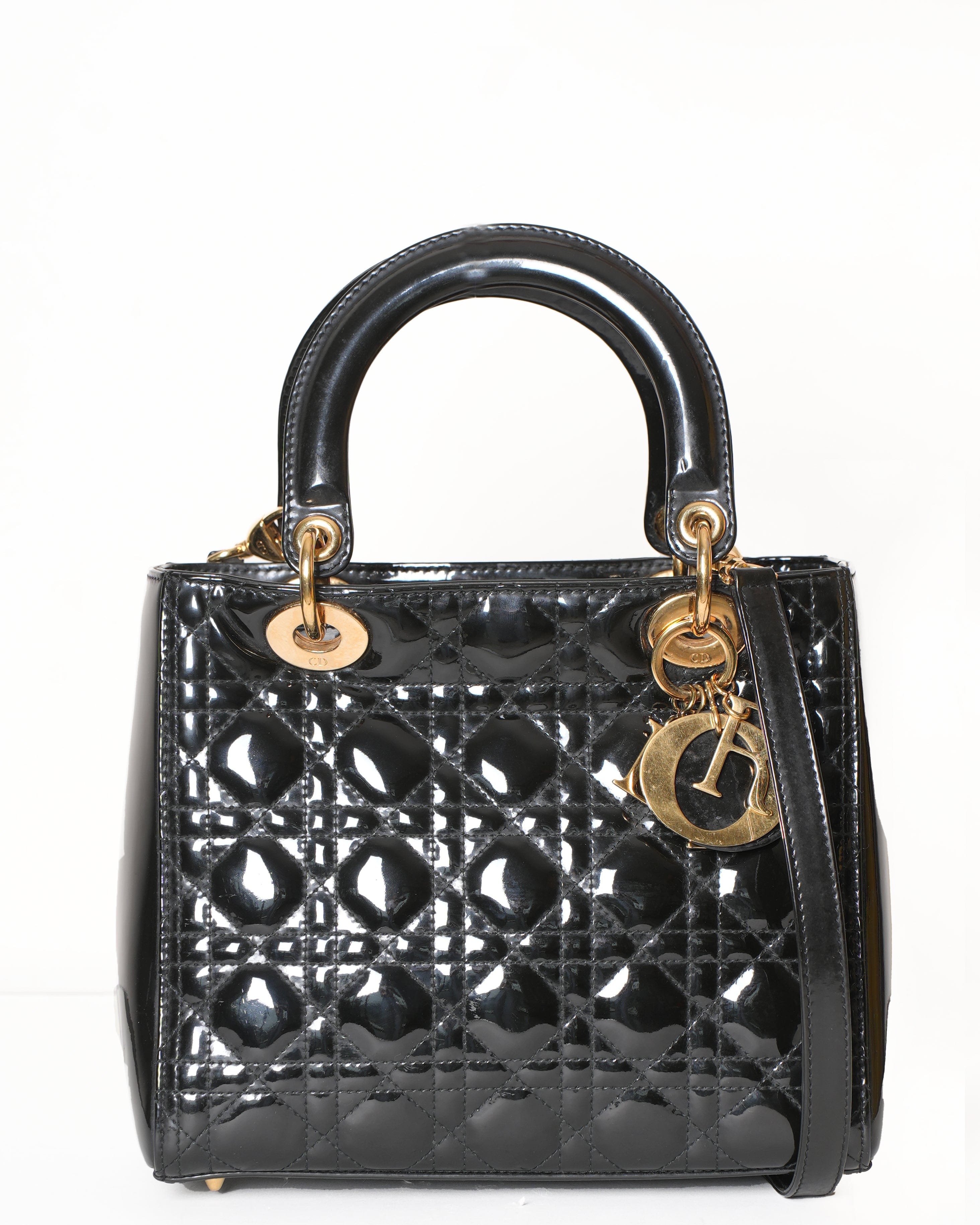 Dior Lady Dior Medium In Black