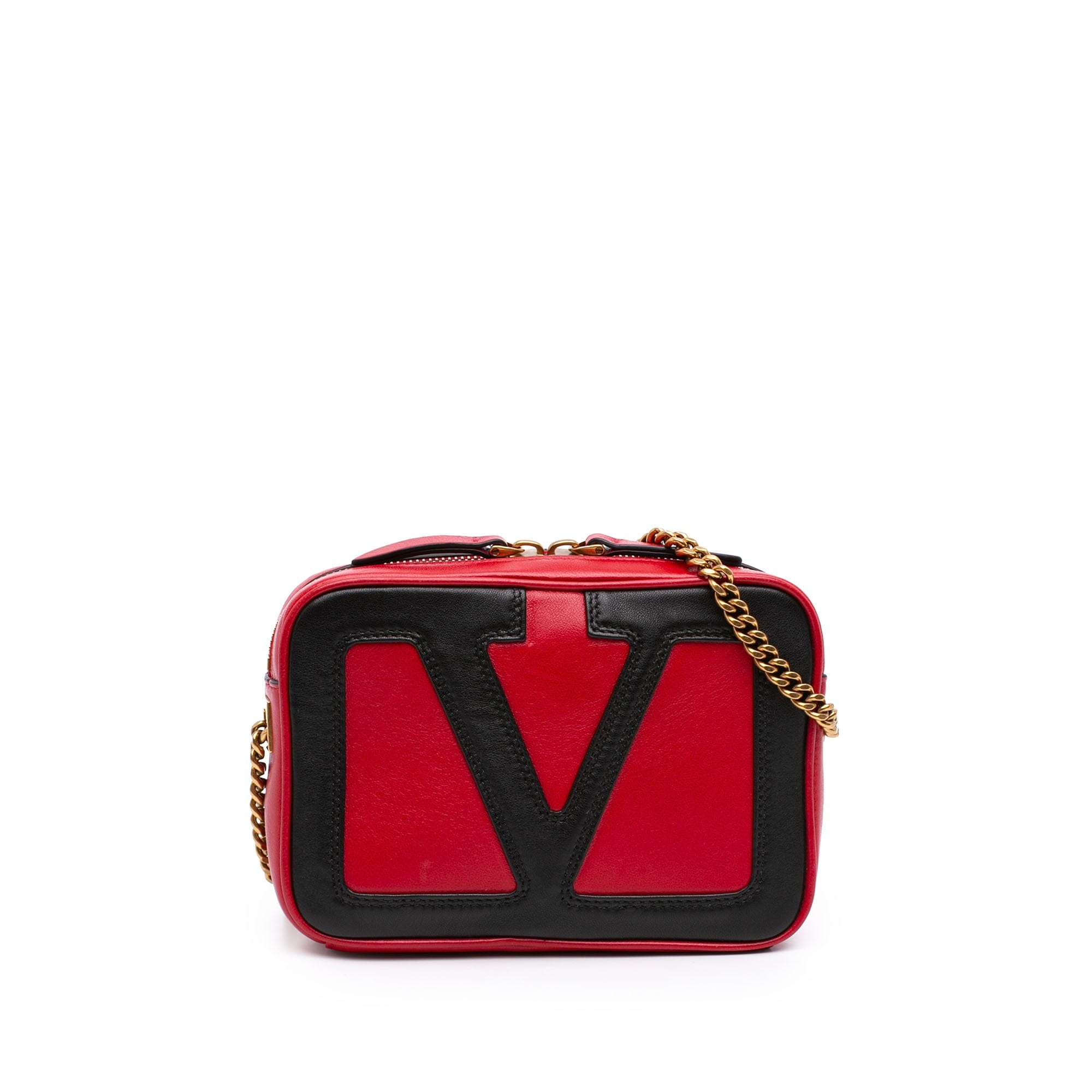 Valentino Bicolor Nappa Vlogo Viva Superstar Camera Chain Bag