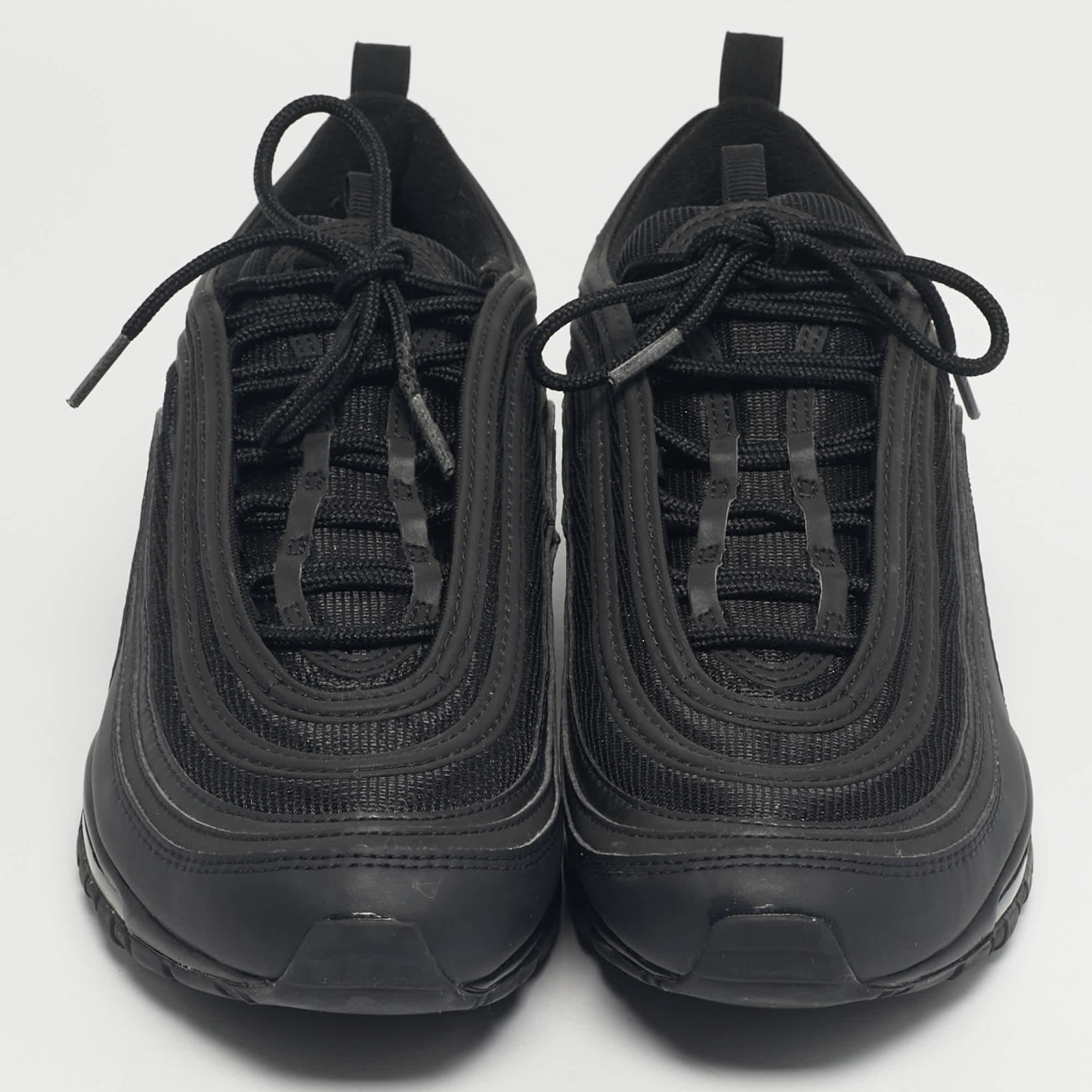 Nike Black Mesh And Leather Air Max 97 Triple Black Sneakers