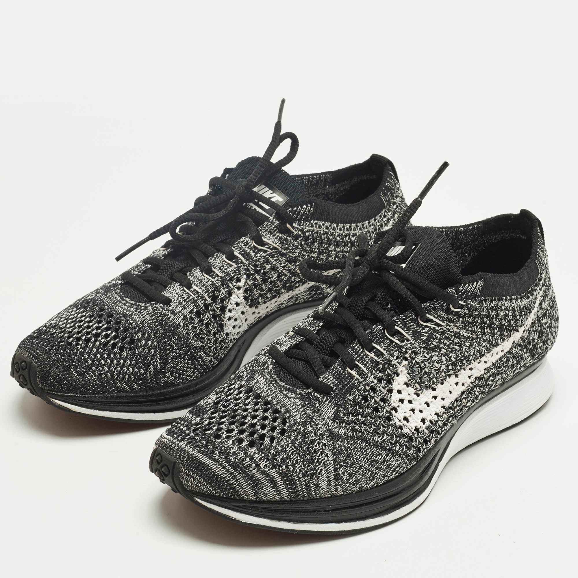 Nike x Sacai White/black Knit Fabric Racer Oreo 2 Lace Up Sneakers