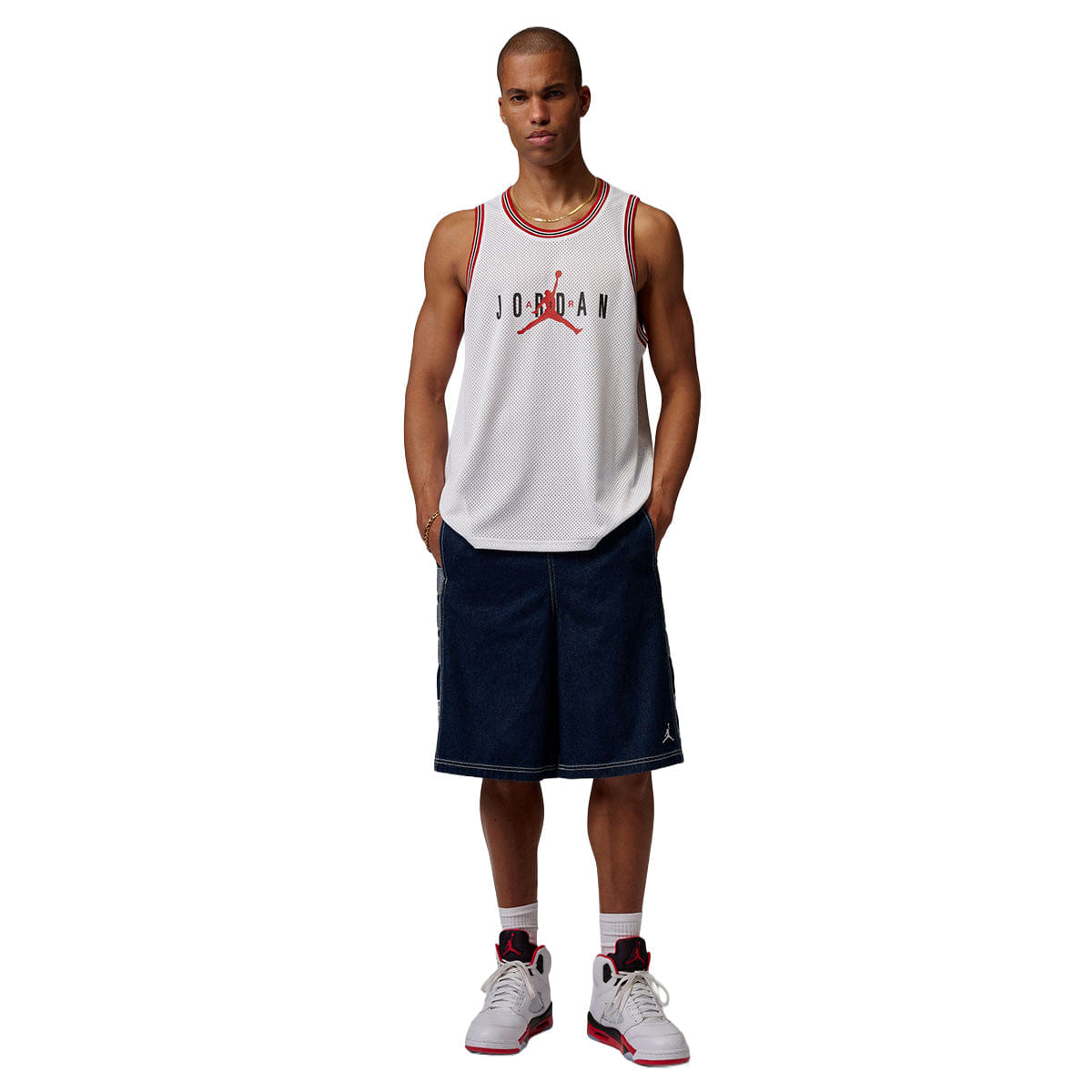 Air Jordan Jordan Brooklyn Mesh Jersey WHITE/GYM RED