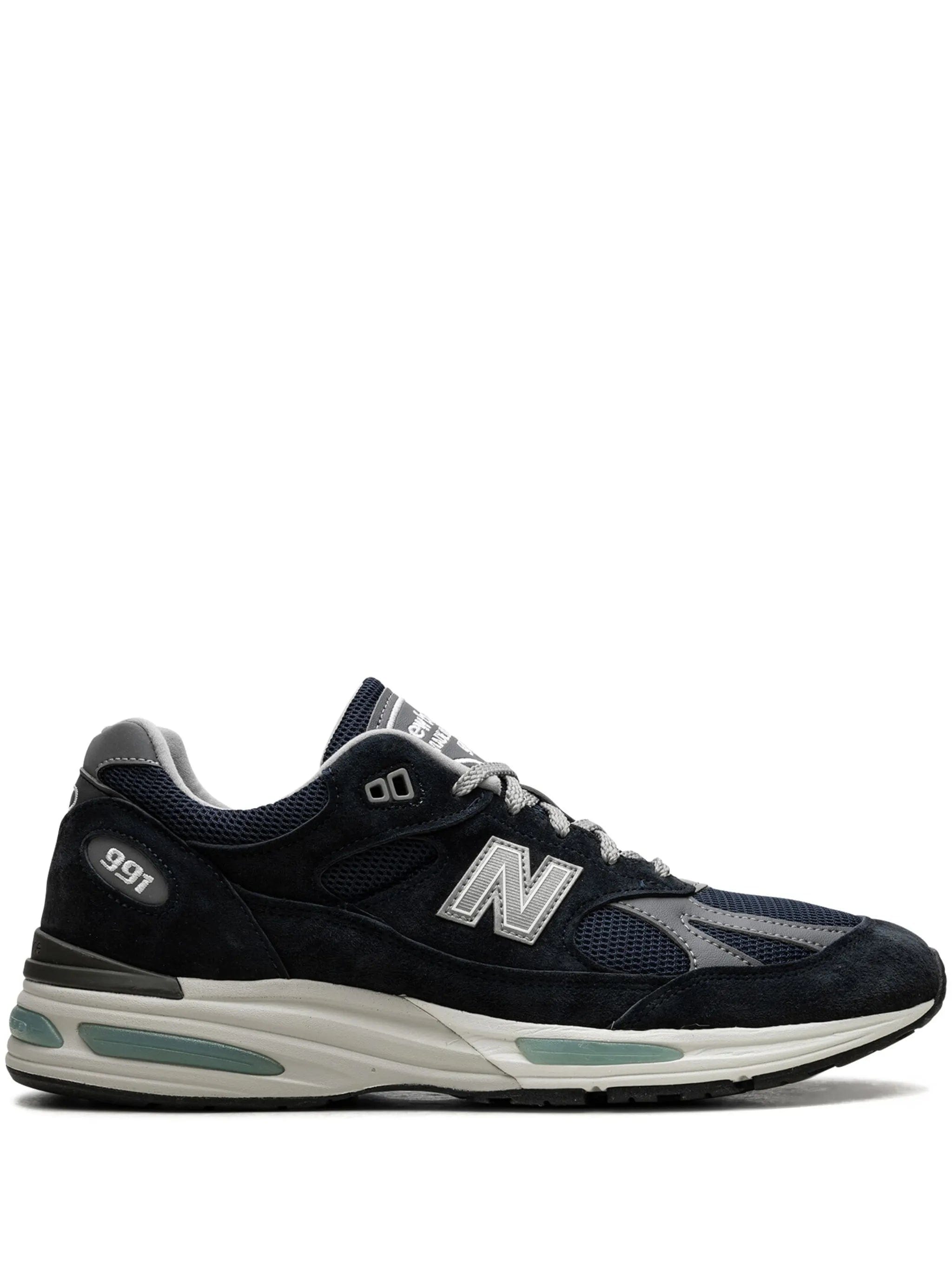 New Balance 991v2 Dark Navy suede sneakers