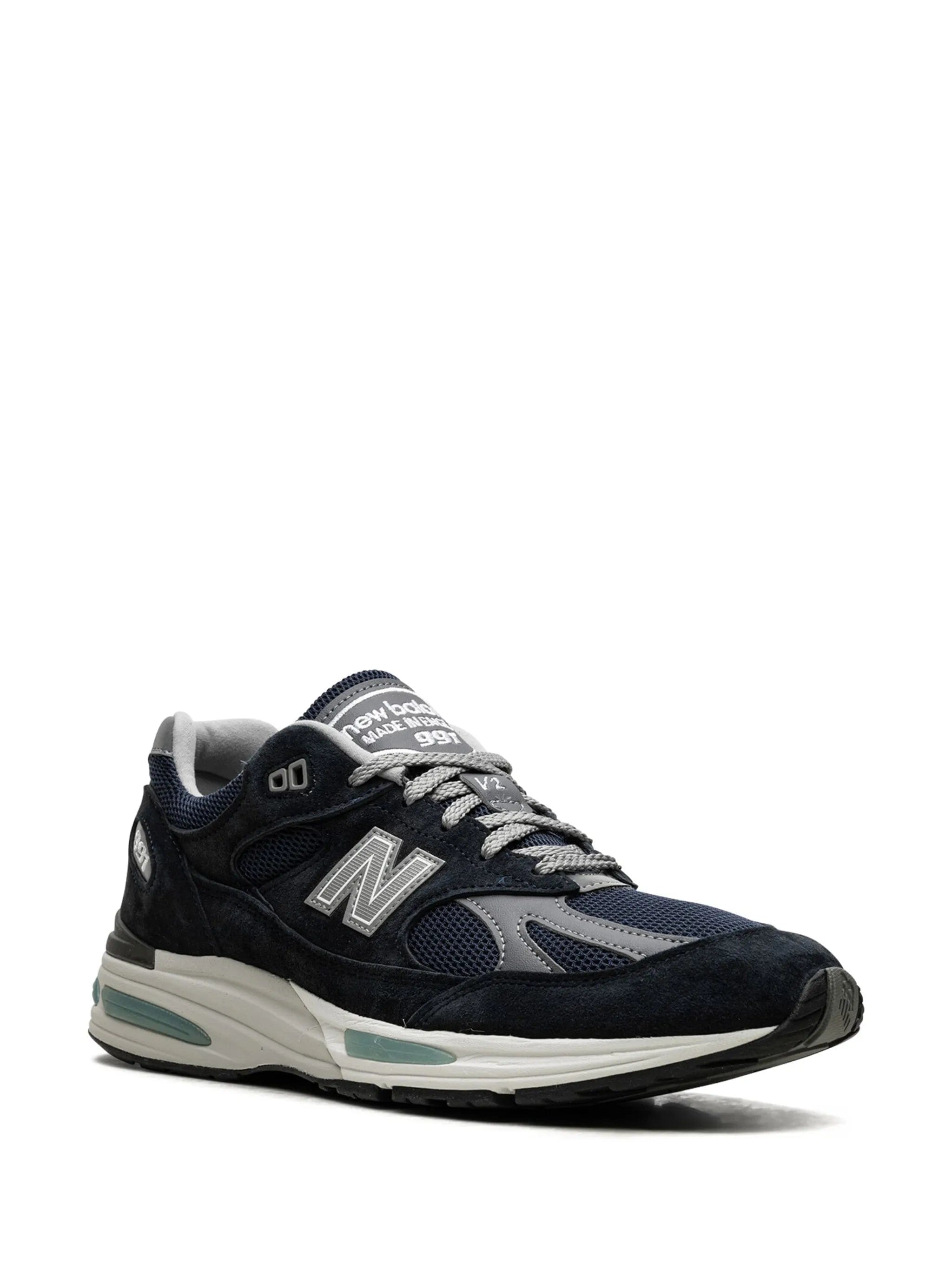 New Balance 991v2 Dark Navy suede sneakers