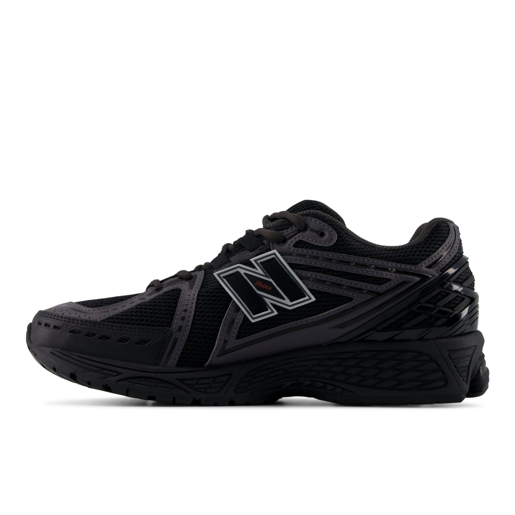 New Balance 1906R – Black with Hot Tomato