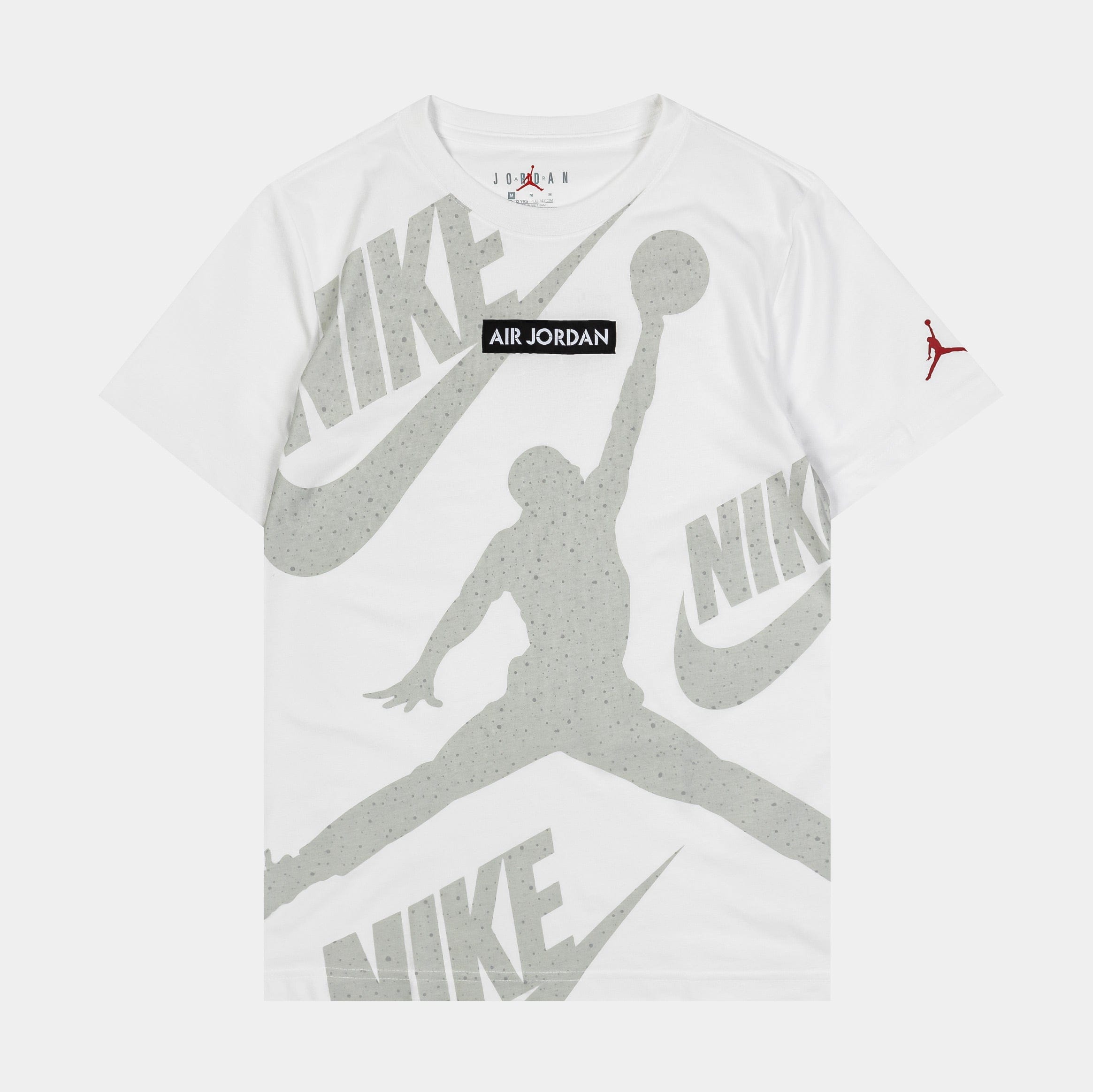 Air Jordan AJ4 Retro Engineered Grade School Short Sleeve Shirt (Beige/Black)