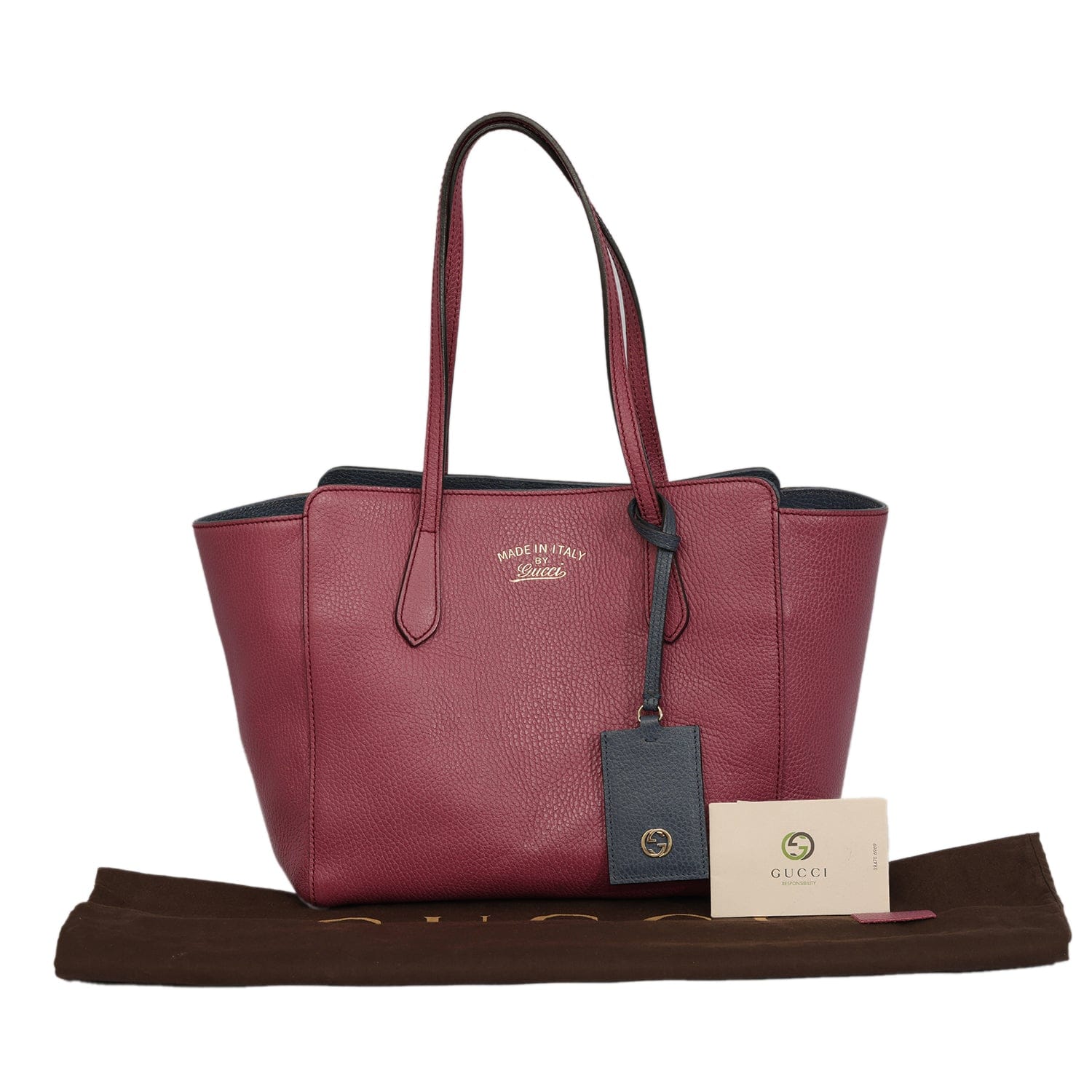 GUCCI SWING LEATHER TOTE BAG