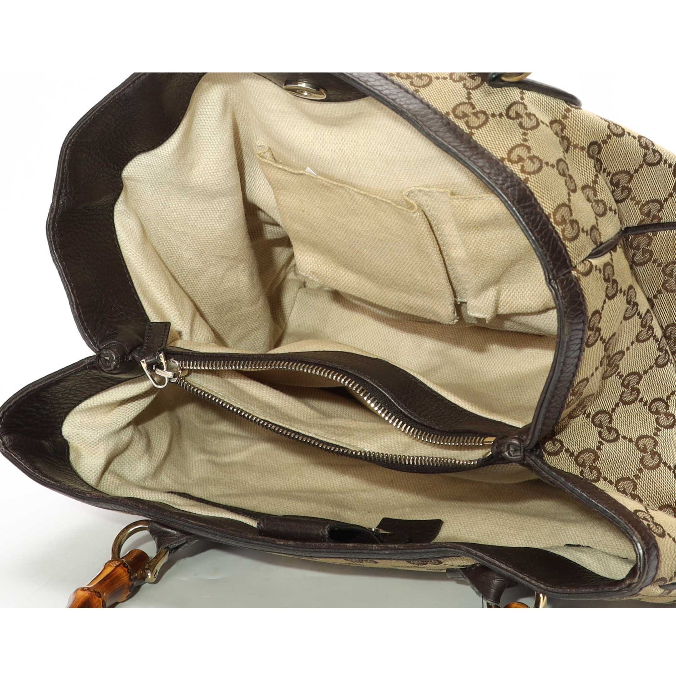 Gucci GG Canvas Bamboo Diana Tote