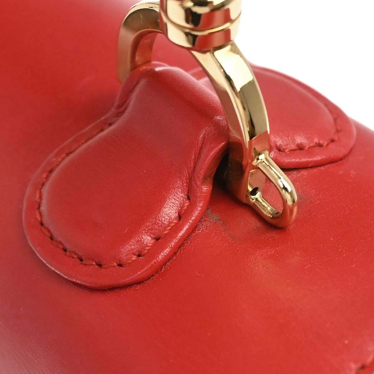 Gucci Red Bamboo 2way Shoulder Handbag