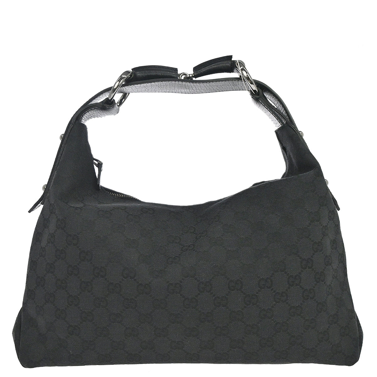 Gucci Black GG Canvas Horsebit Handbag