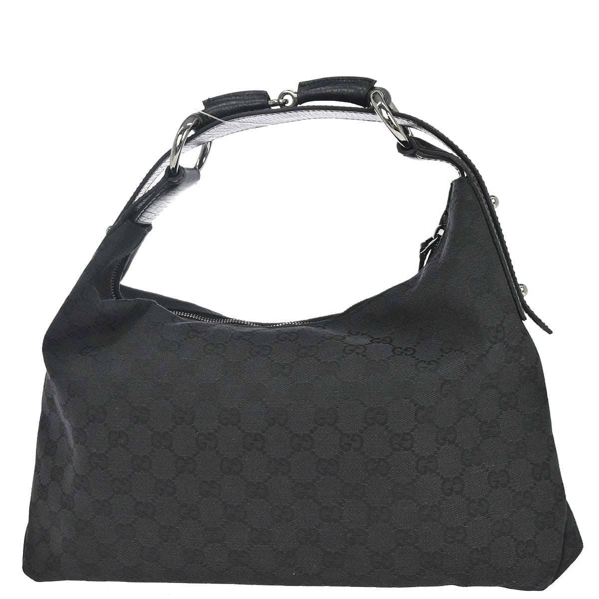 Gucci Black GG Canvas Horsebit Handbag