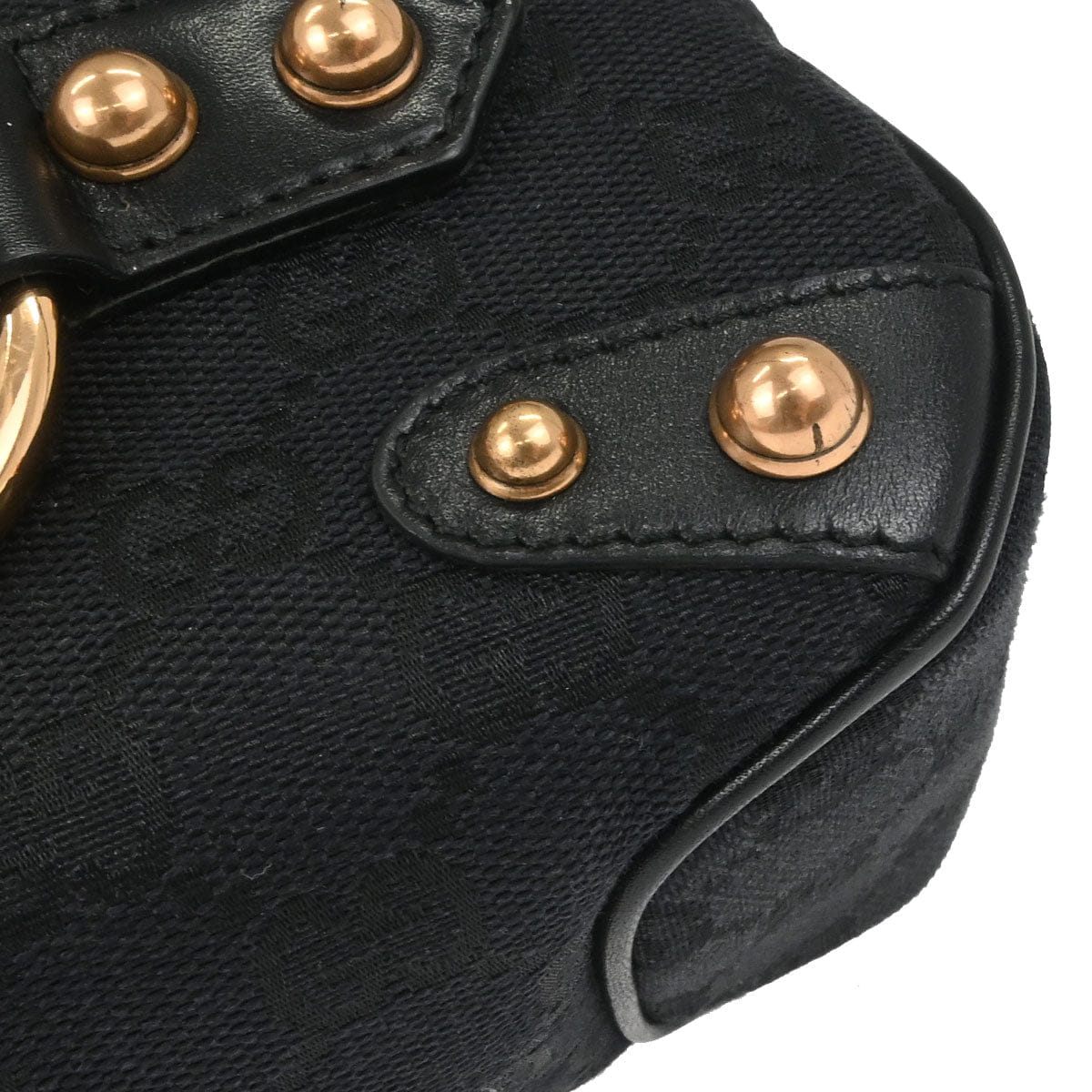 Gucci Black Pink Canvas GG Horsebit Handbag