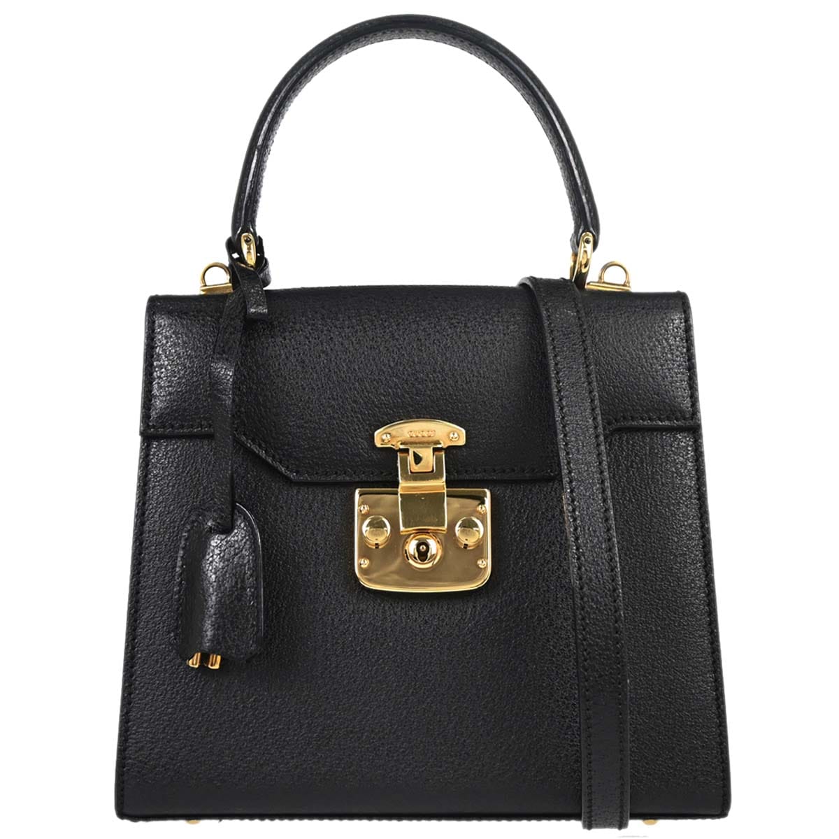 Gucci Black Pigskin Lady Lock 2way Shoulder Handbag