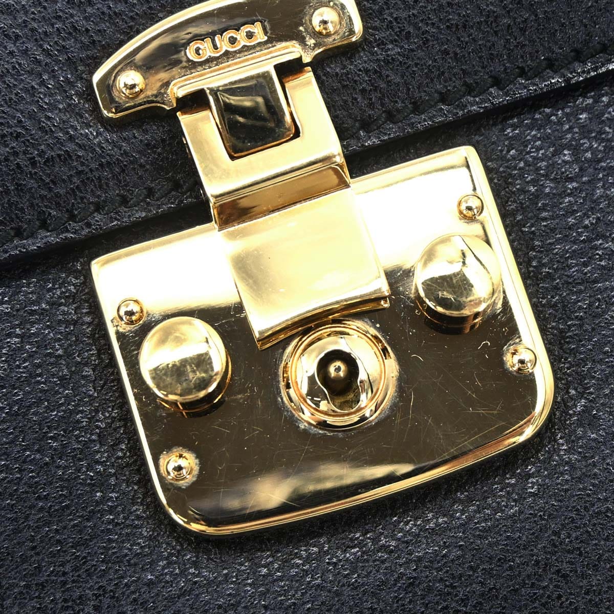 Gucci Black Pigskin Lady Lock 2way Shoulder Handbag