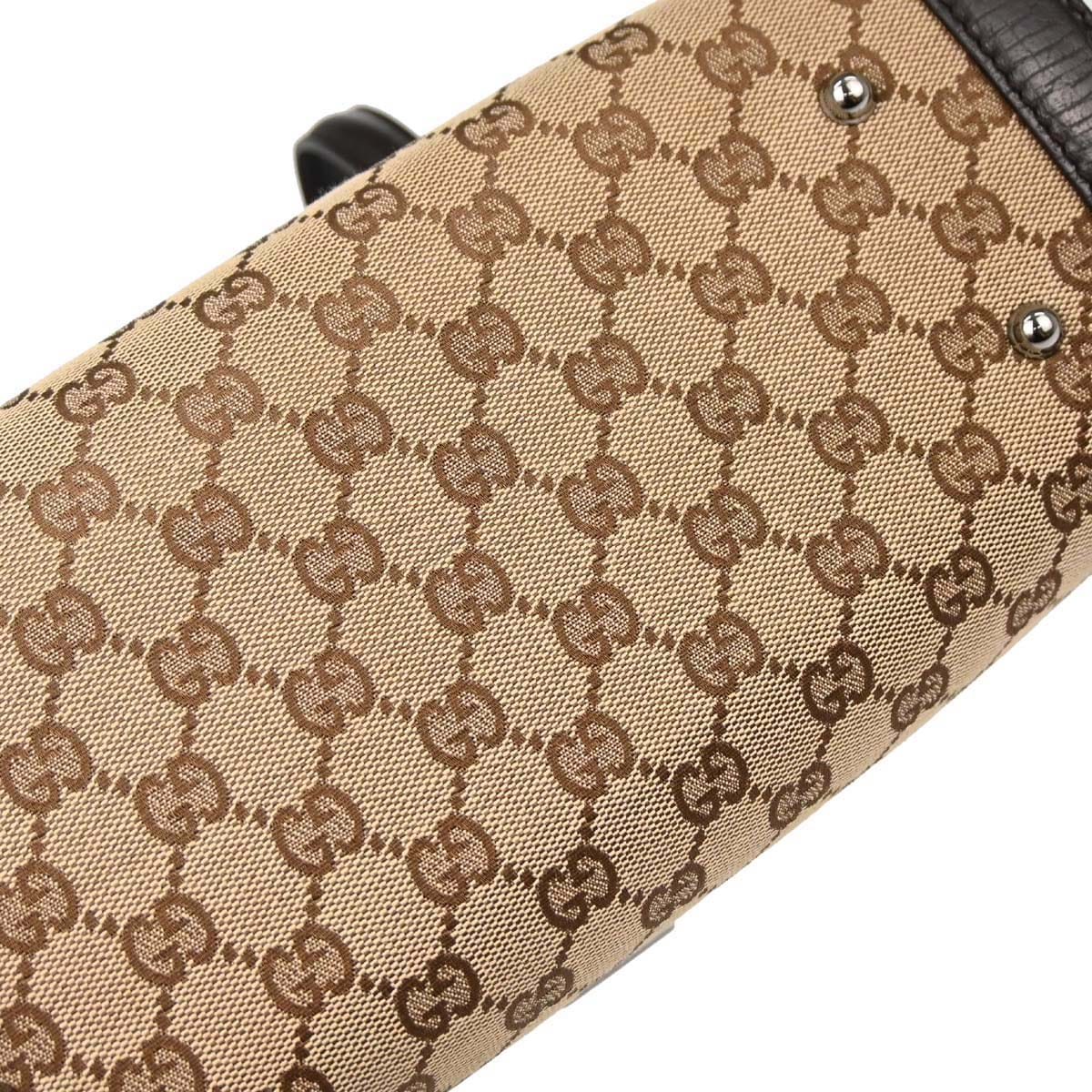 Gucci Brown GG Canvas Bamboo Handbag