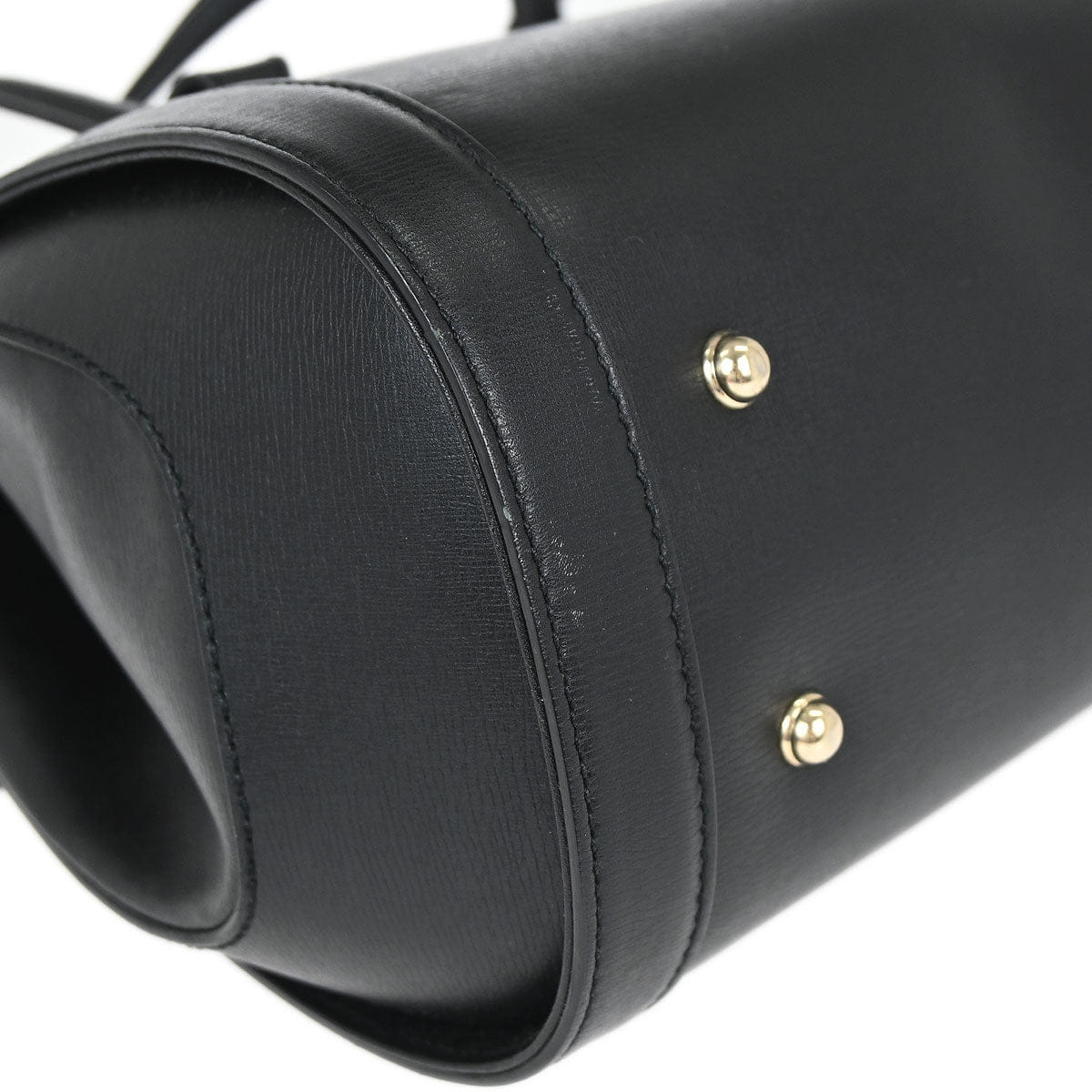 Gucci Black Leather Bamboo Handbag