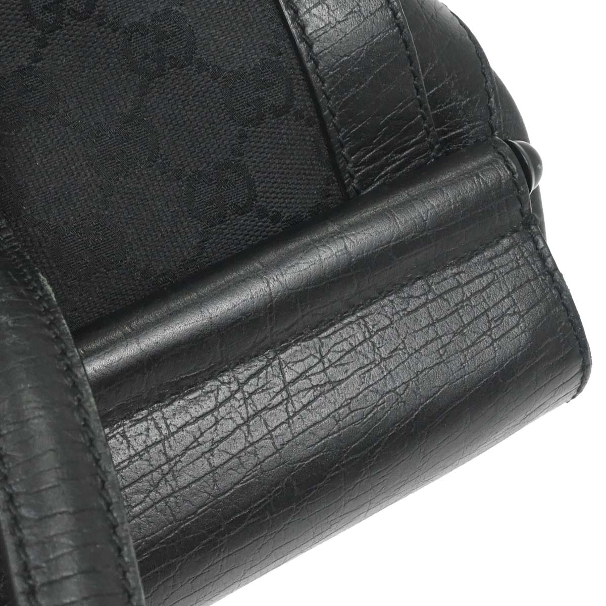 Gucci Black Bamboo GG Handbag