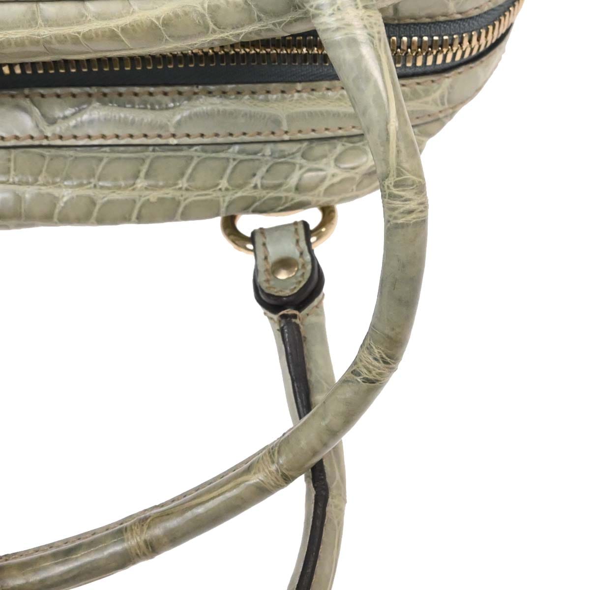 Gucci * Green Crocodile Bamboo Horsebit Handbag
