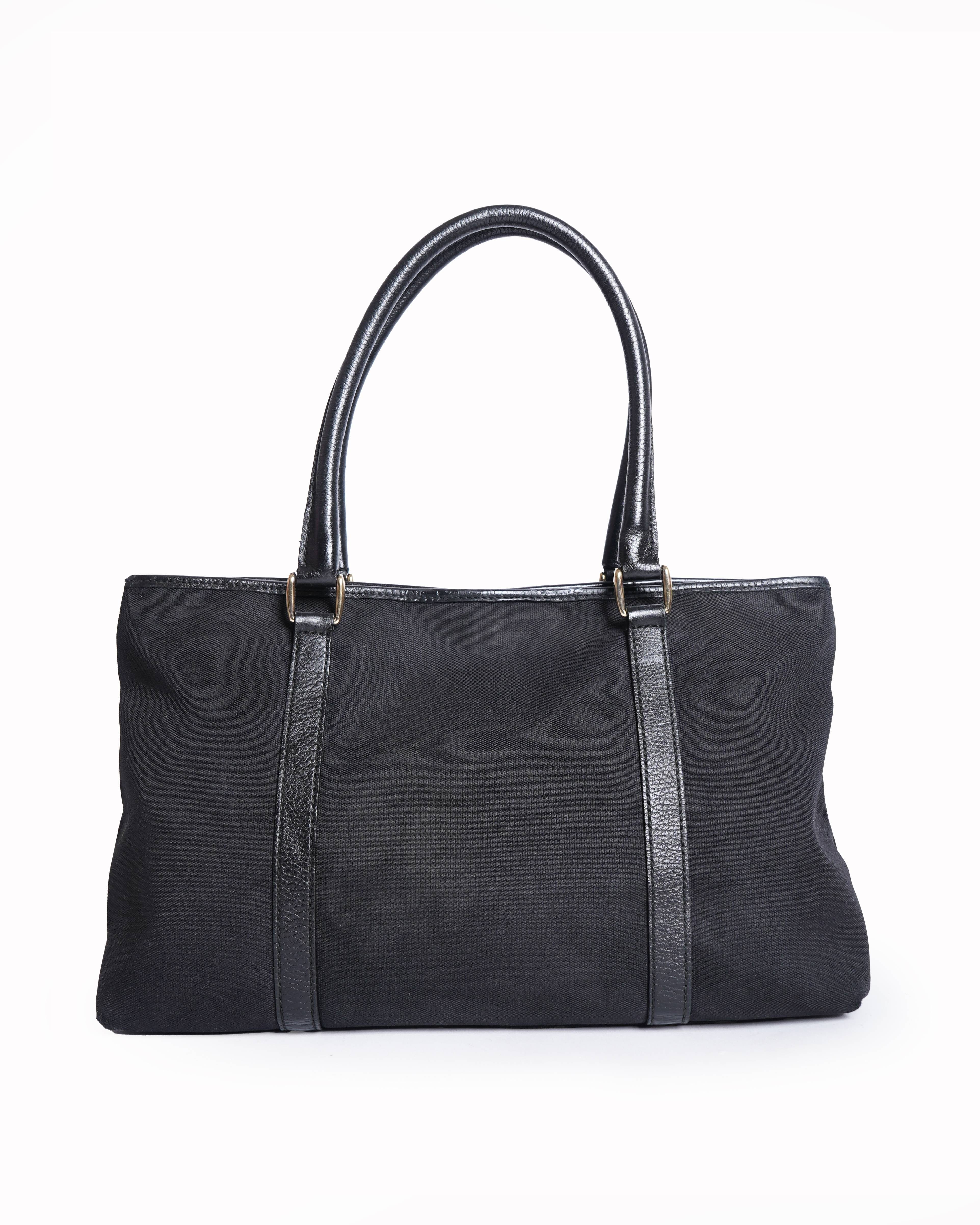 Gucci black cloth tote bag