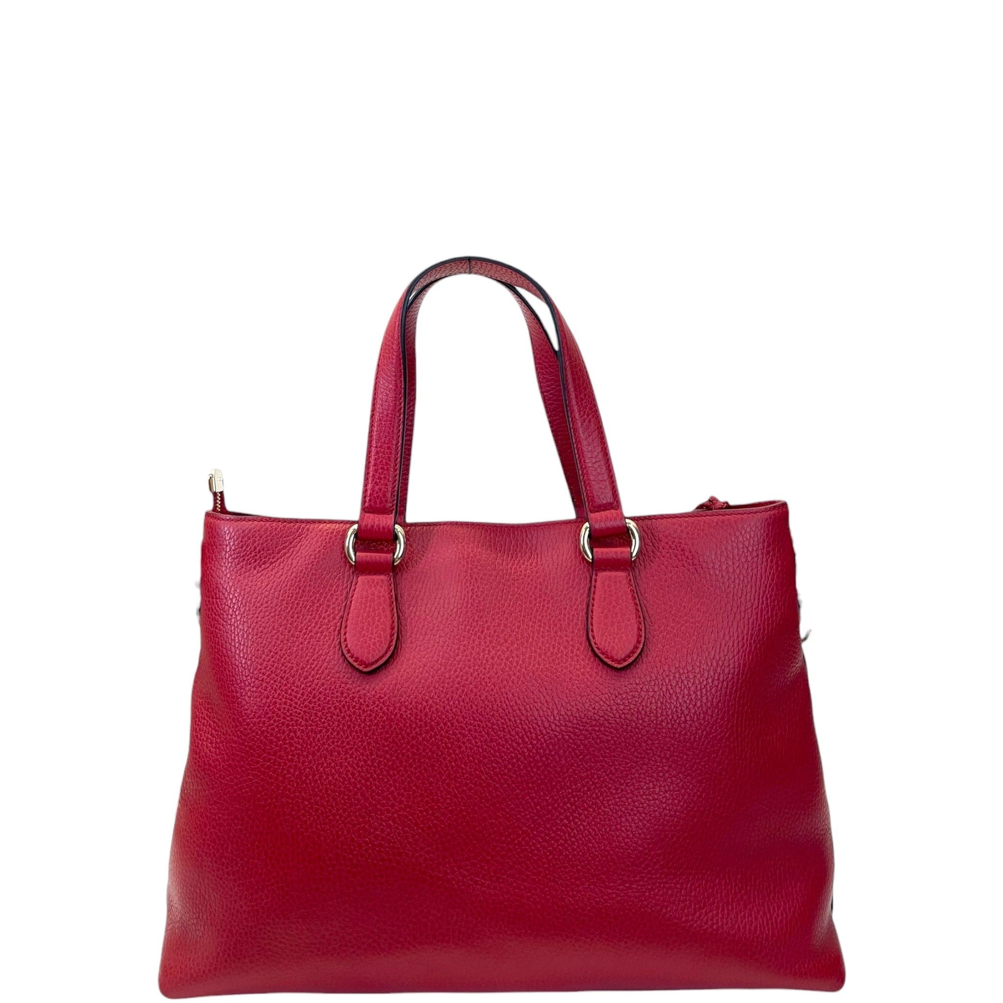Gucci Bamboo Tassel Tote Red Leather