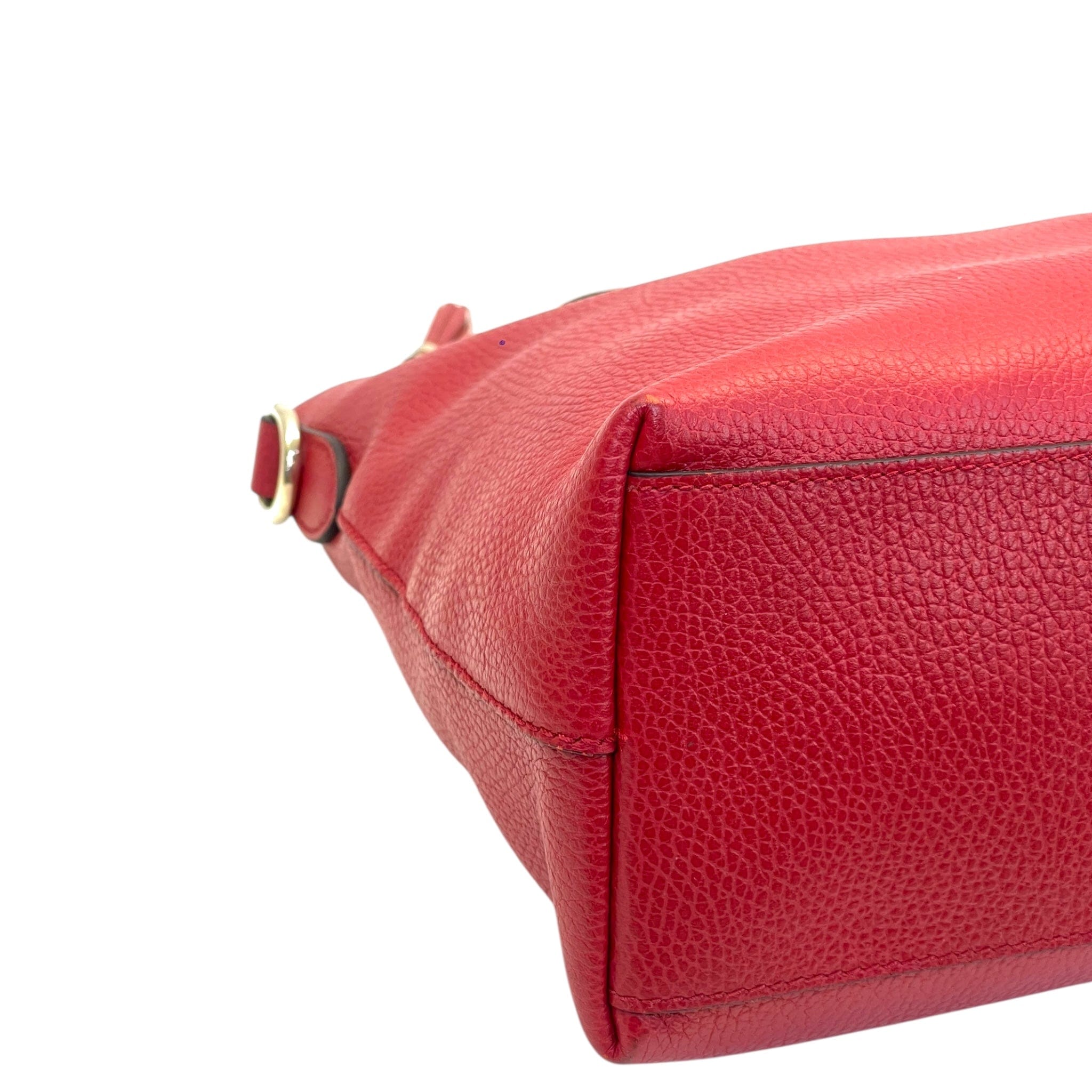 Gucci Bamboo Tassel Tote Red Leather