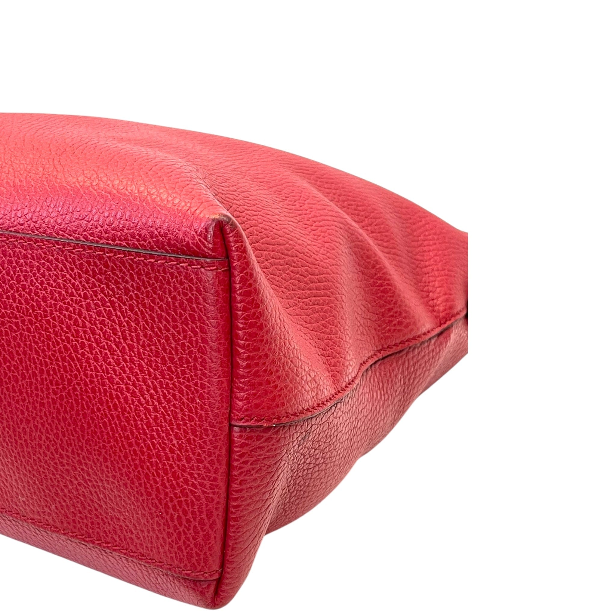 Gucci Bamboo Tassel Tote Red Leather