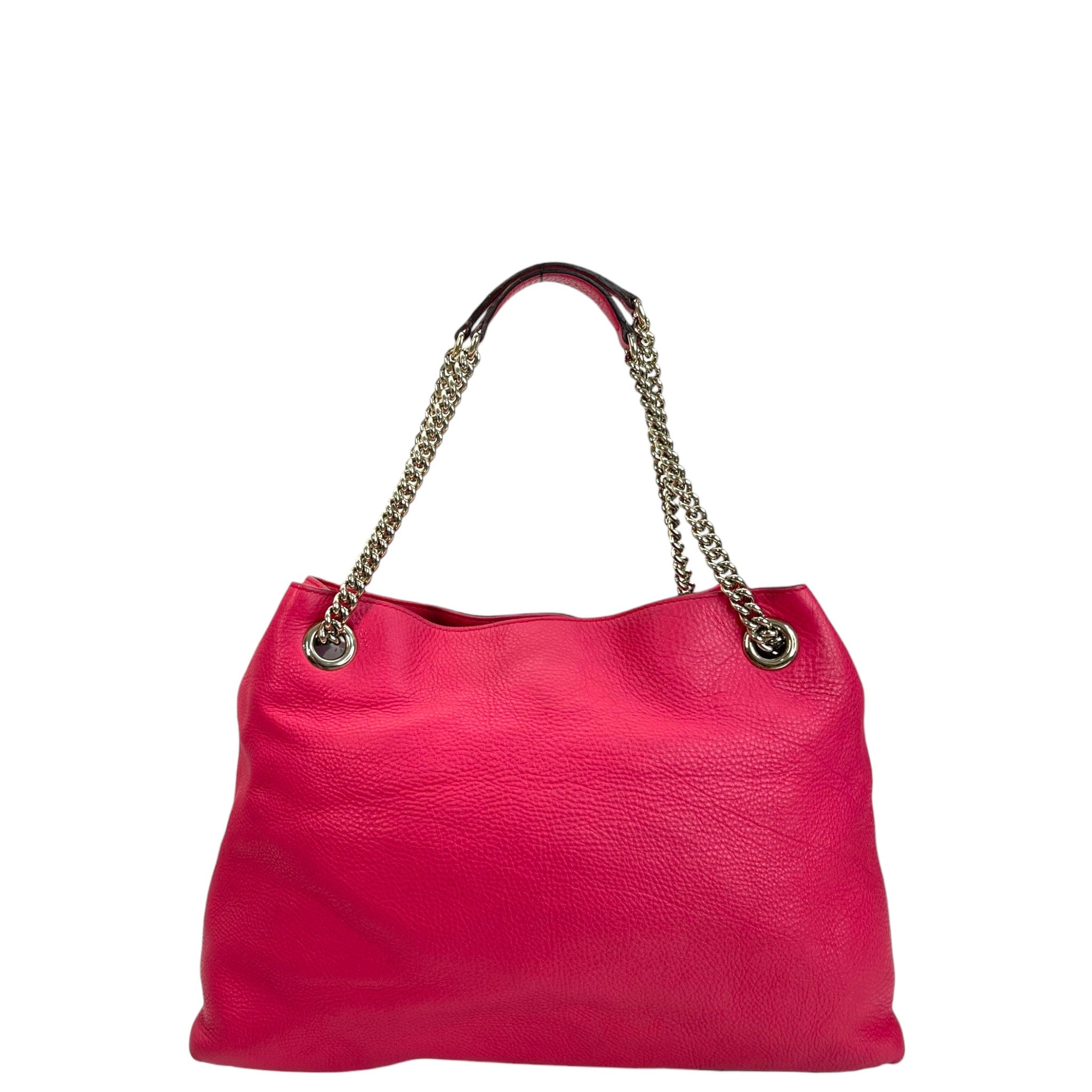 Gucci Medium Soho Chain Tote Fuchsia Pebbled Leather