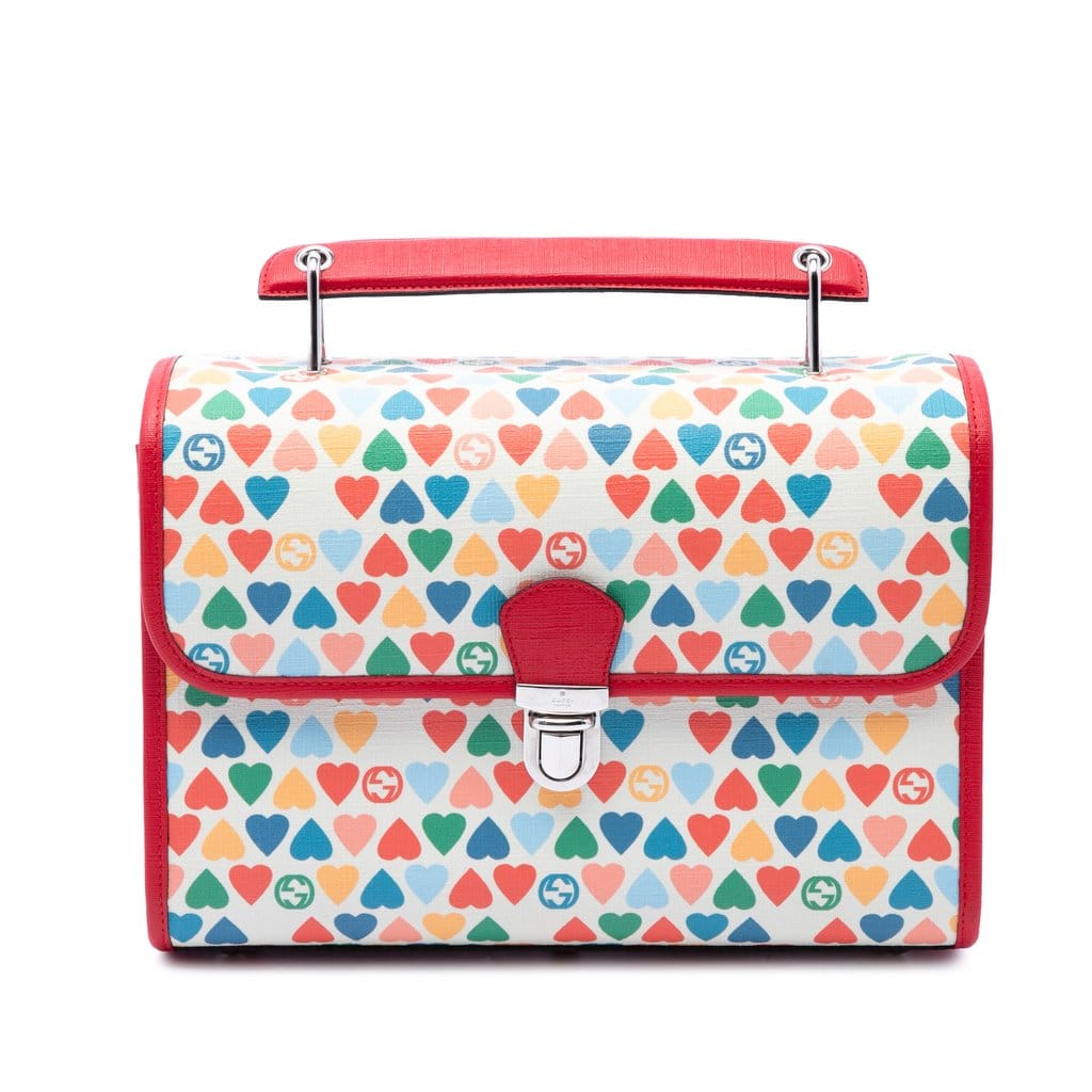 Gucci Childrens Coated Canvas Heart Handbag