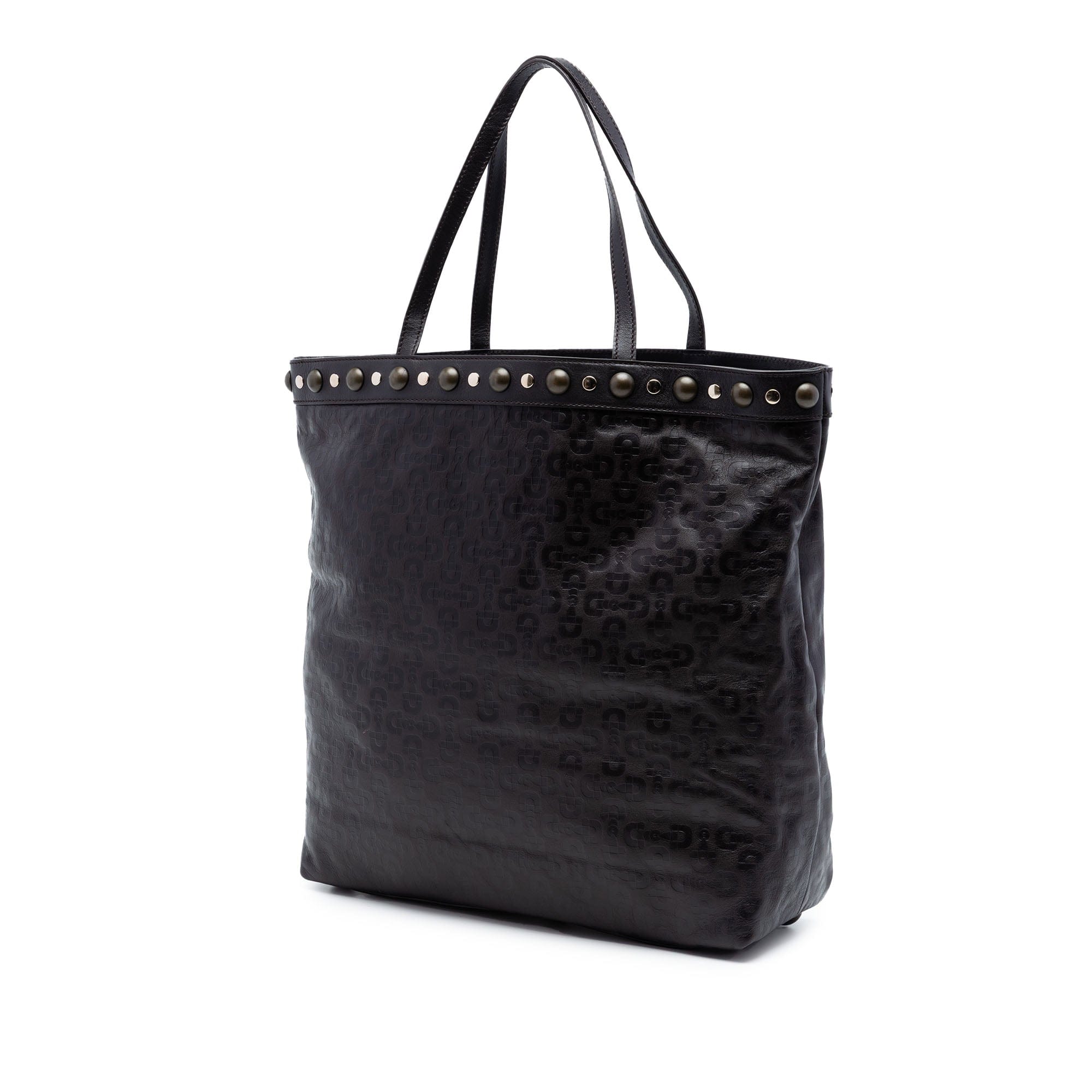 Gucci Embossed Studded Leather Horsebit Tote
