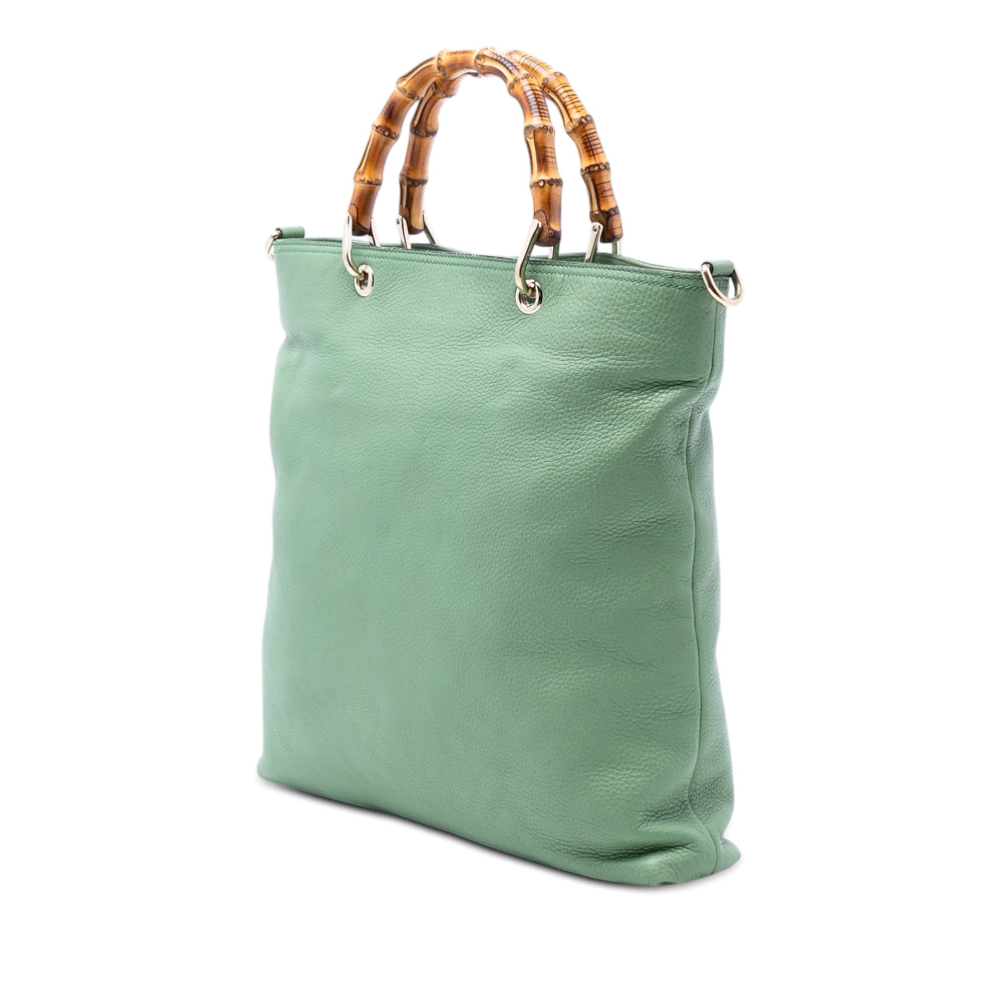 Gucci Tall Calfskin Bamboo Shopper Tote