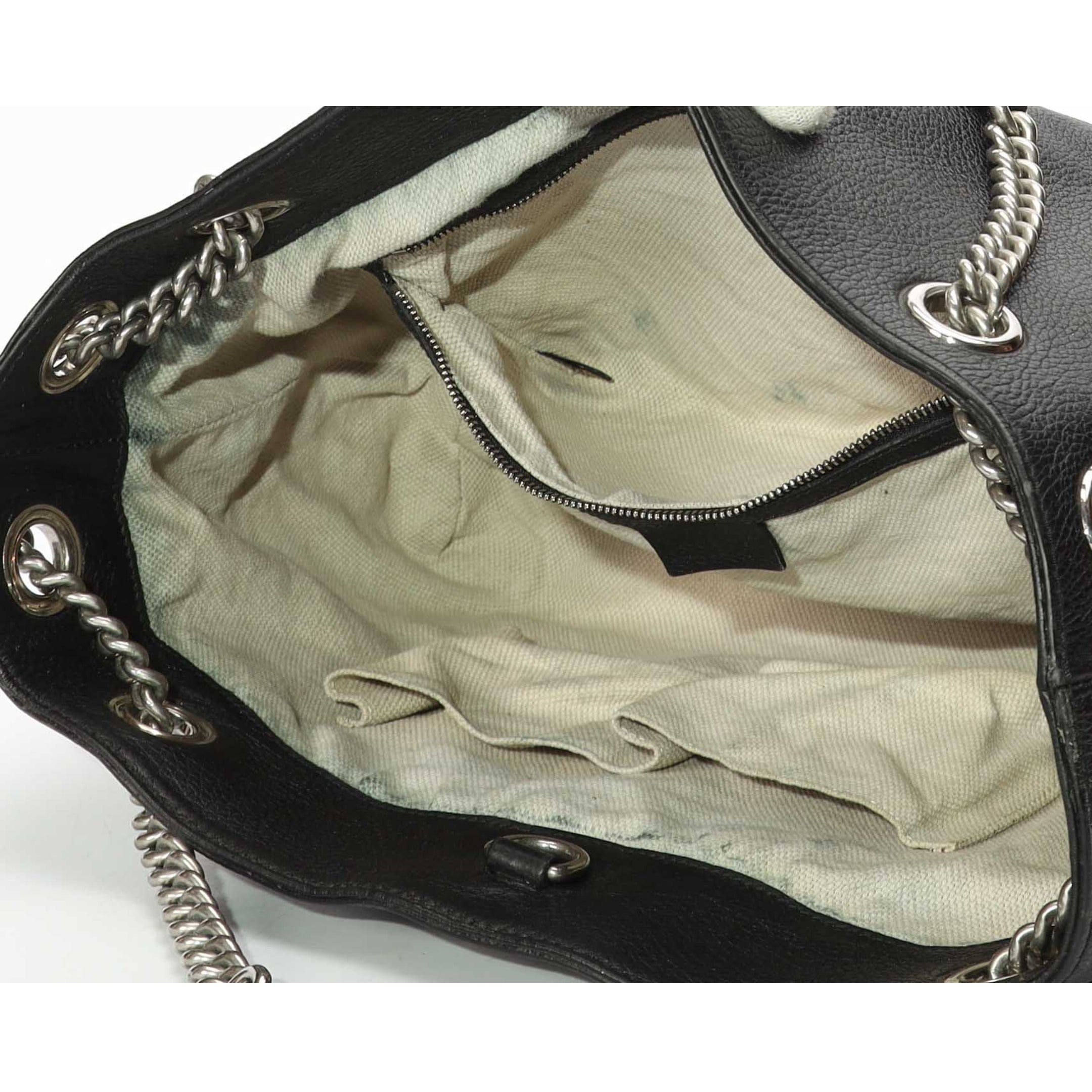 Gucci GG Studded Black Soho Chain Tote