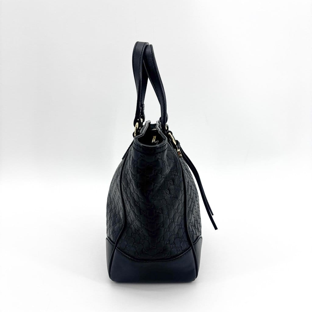Gucci Microguccissima Bree Tote Bag Medium Black