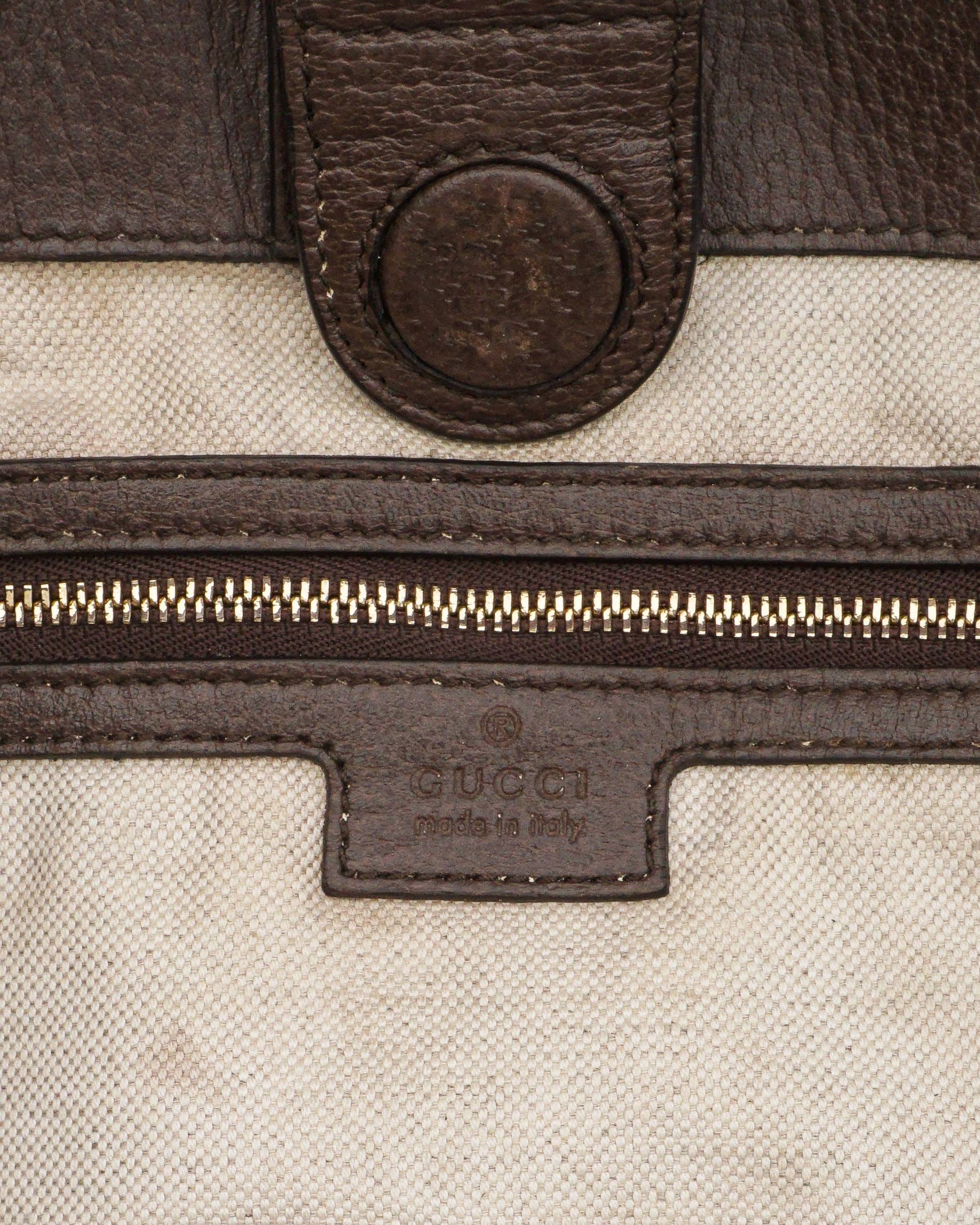 Gucci Jumbo GG Canvas Web Stripe Tote Bag