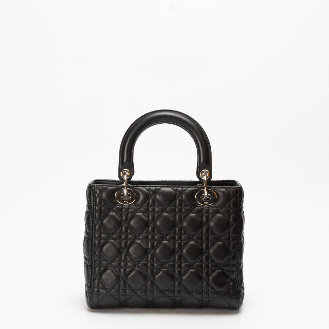 Dior Cannage Black Medium Lady Dior Satchel