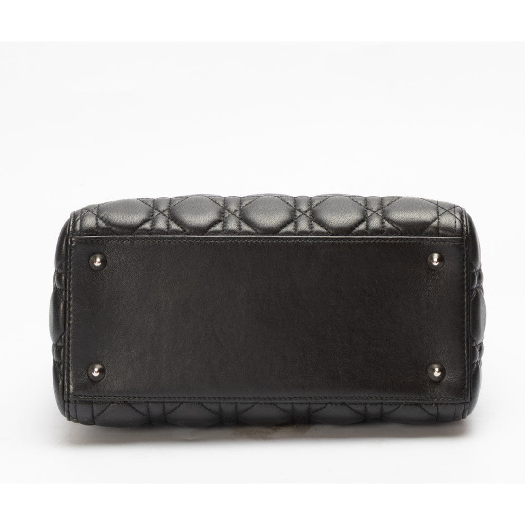 Dior Cannage Black Medium Lady Dior Satchel