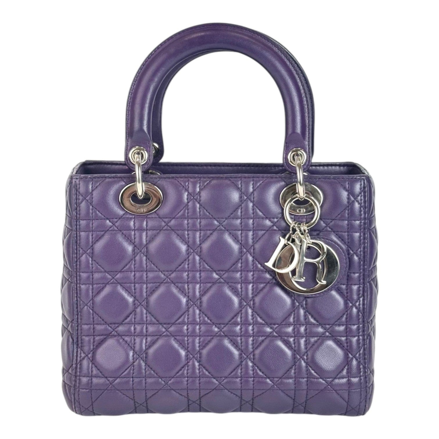 Dior Lady Dior Medium Lambskin Purple Bag