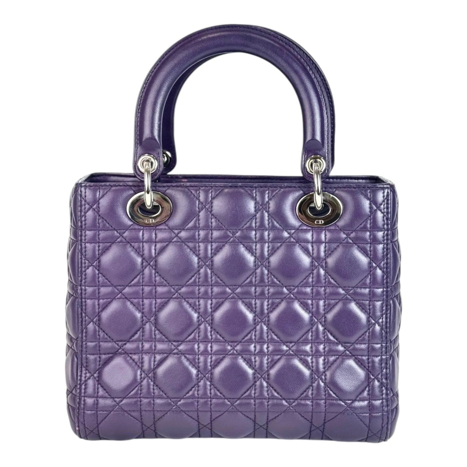 Dior Lady Dior Medium Lambskin Purple Bag