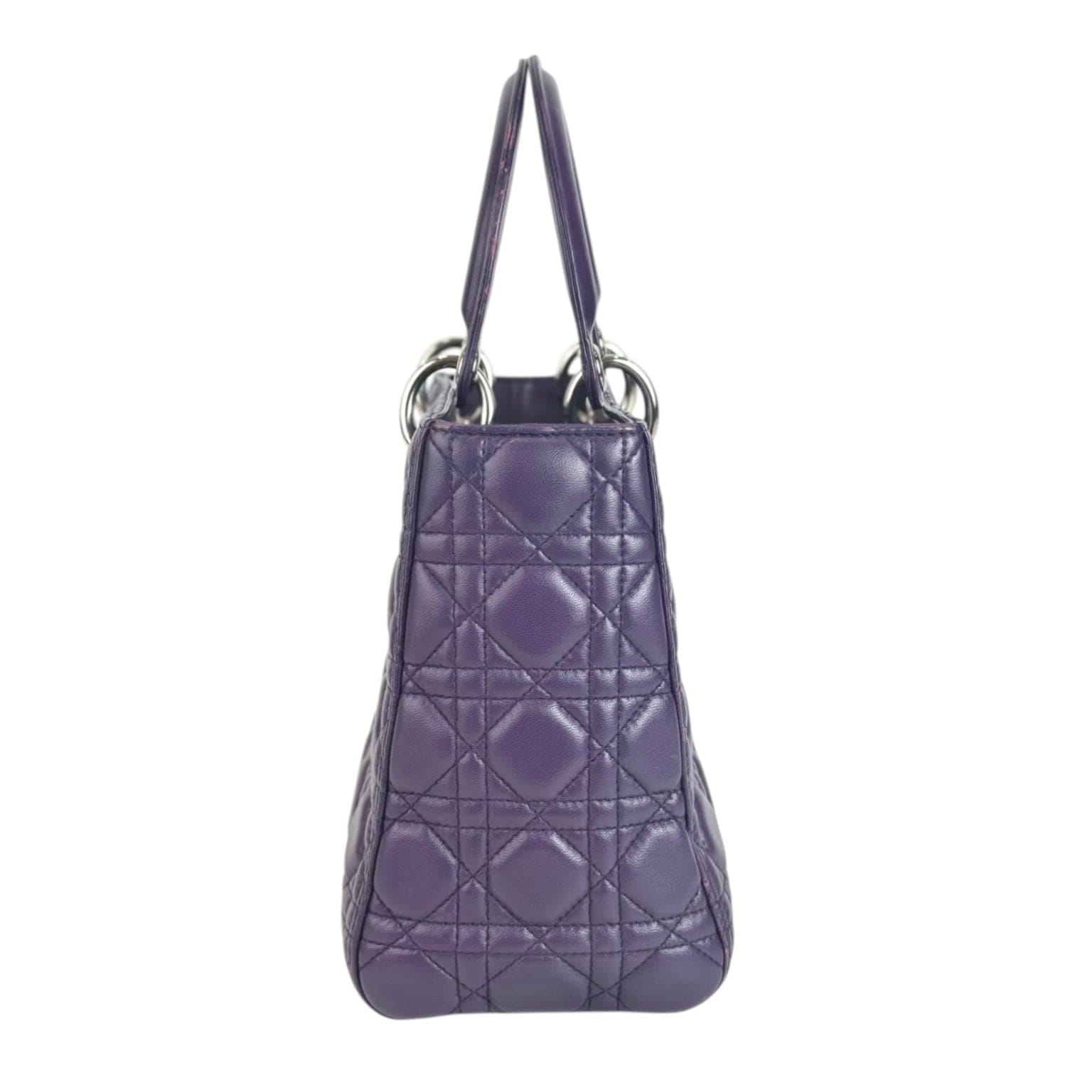 Dior Lady Dior Medium Lambskin Purple Bag