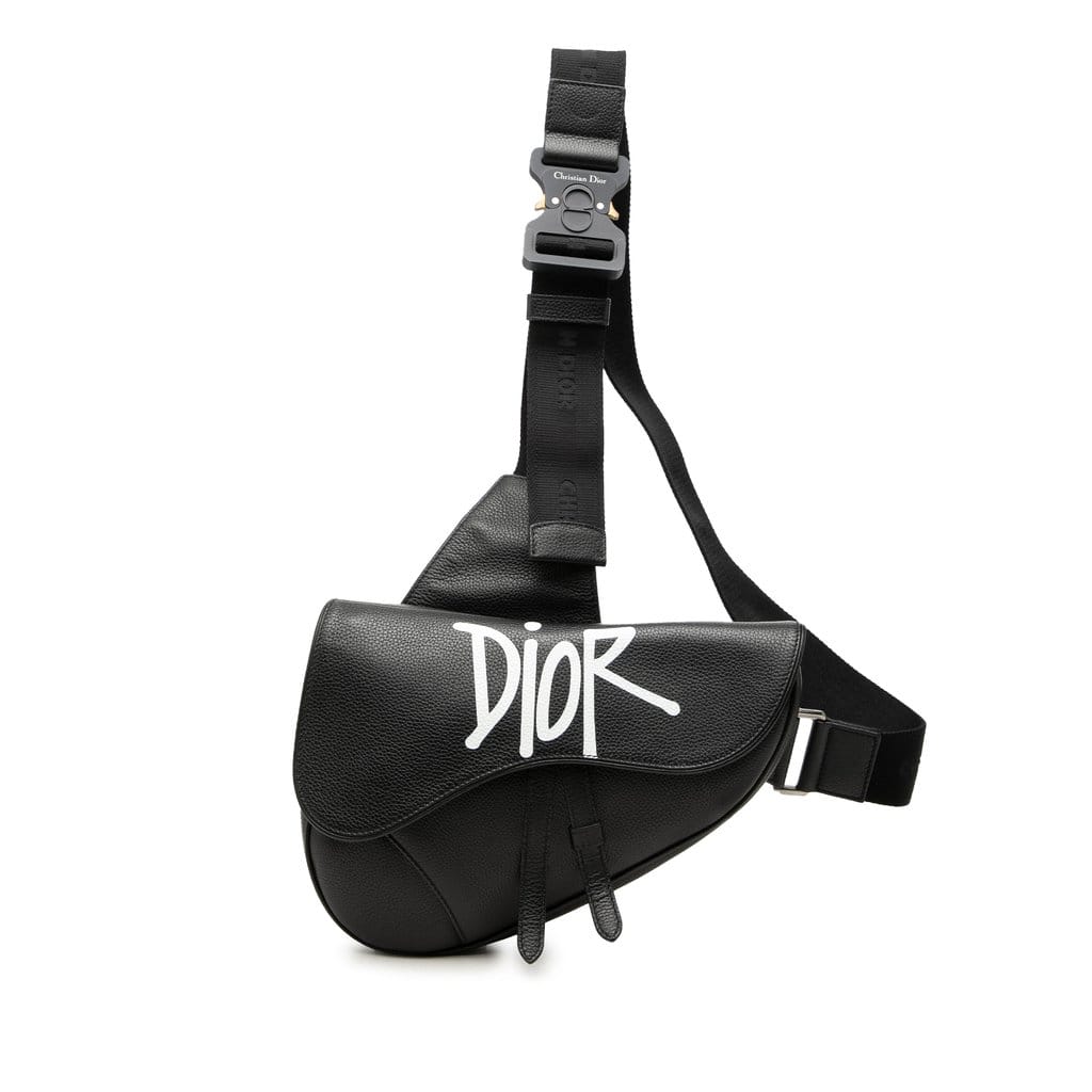 Dior Shawn Stussy Grained Calfskin Saddle Bag