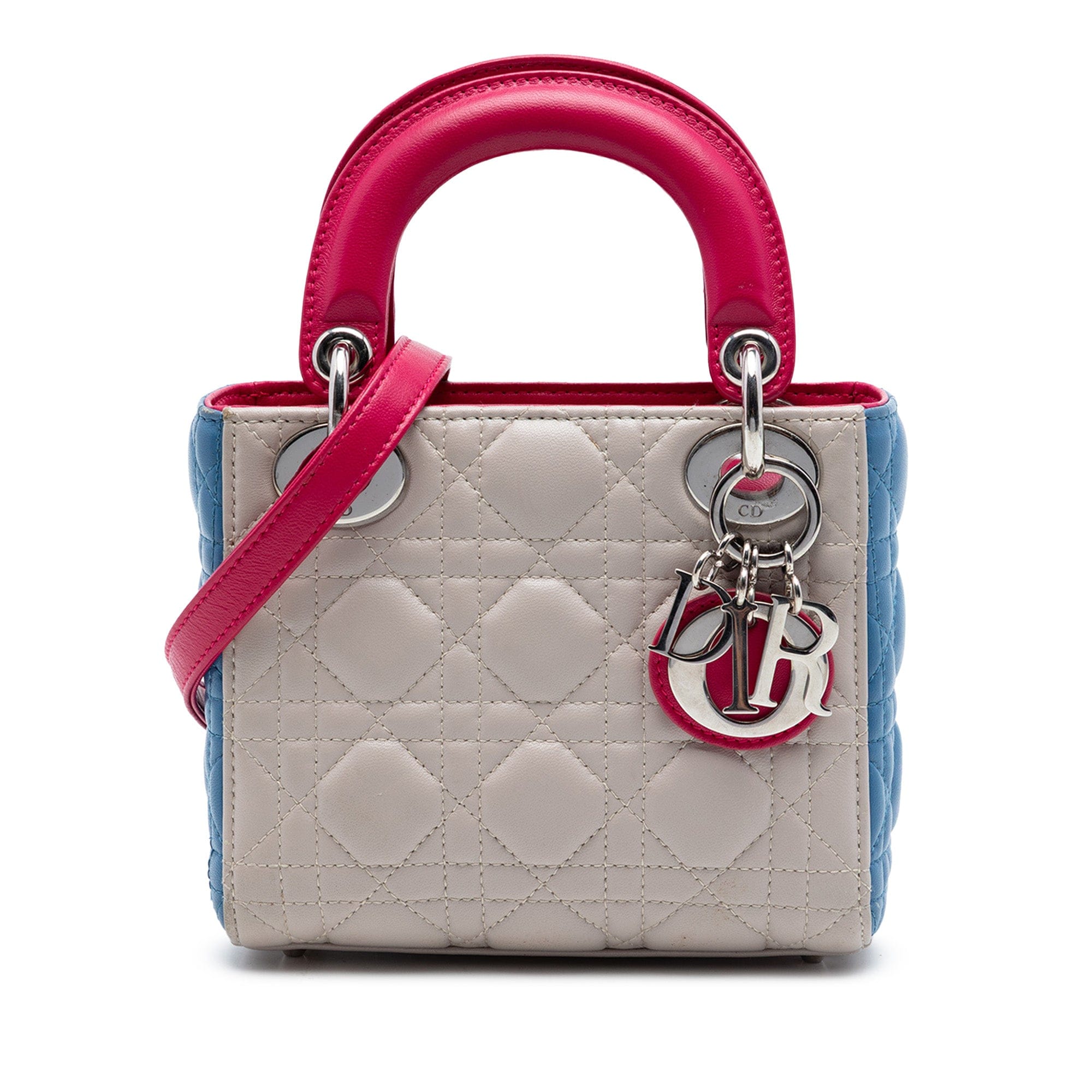Dior Mini Tricolor Lambskin Cannage Lady Dior