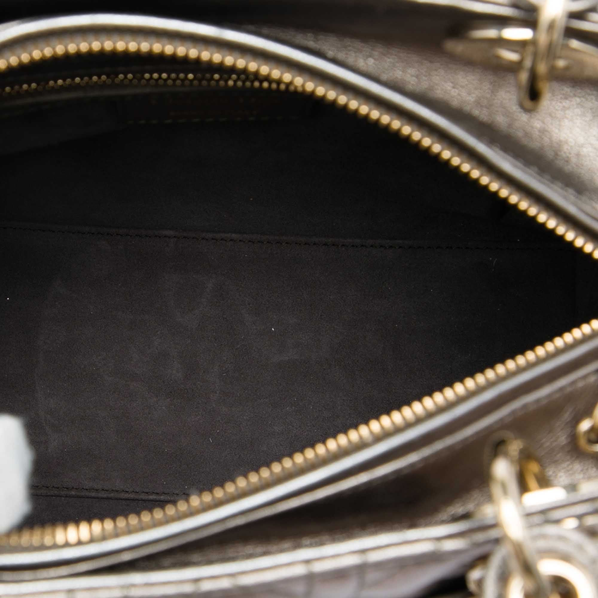Dior Medium Metallic Lambskin Cannage Lady Dior