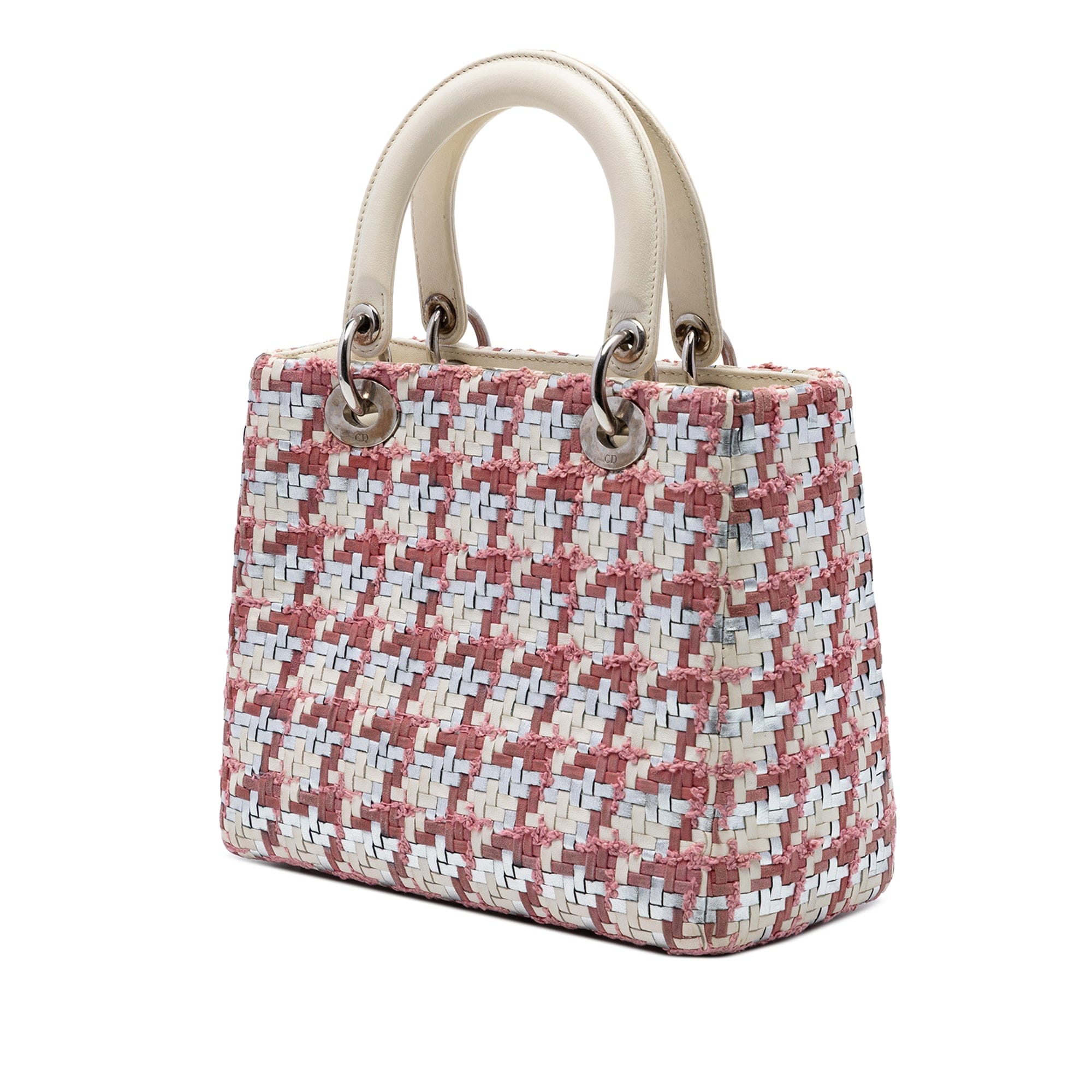 Dior Medium Woven Lambskin and Tweed Lady Dior