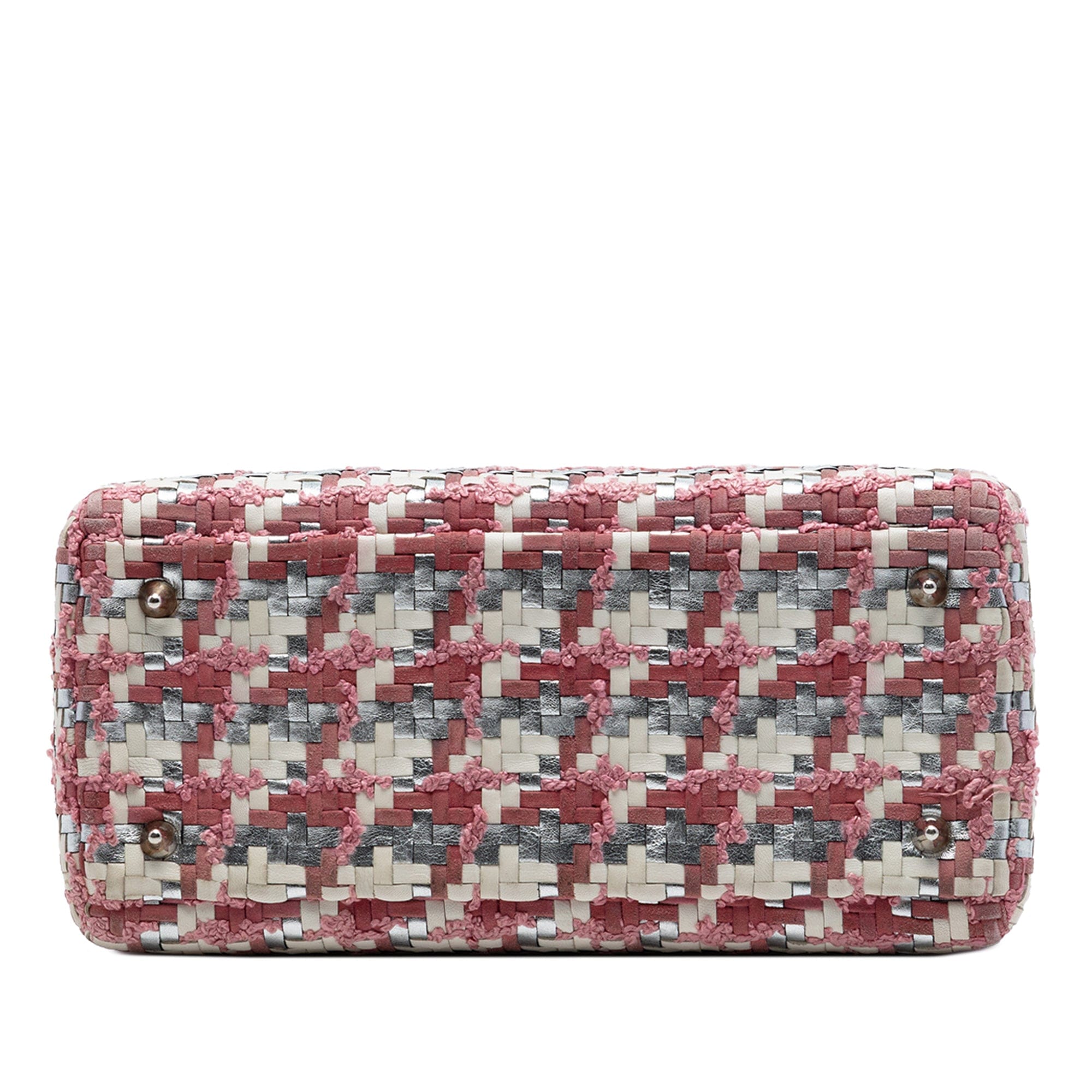 Dior Medium Woven Lambskin and Tweed Lady Dior